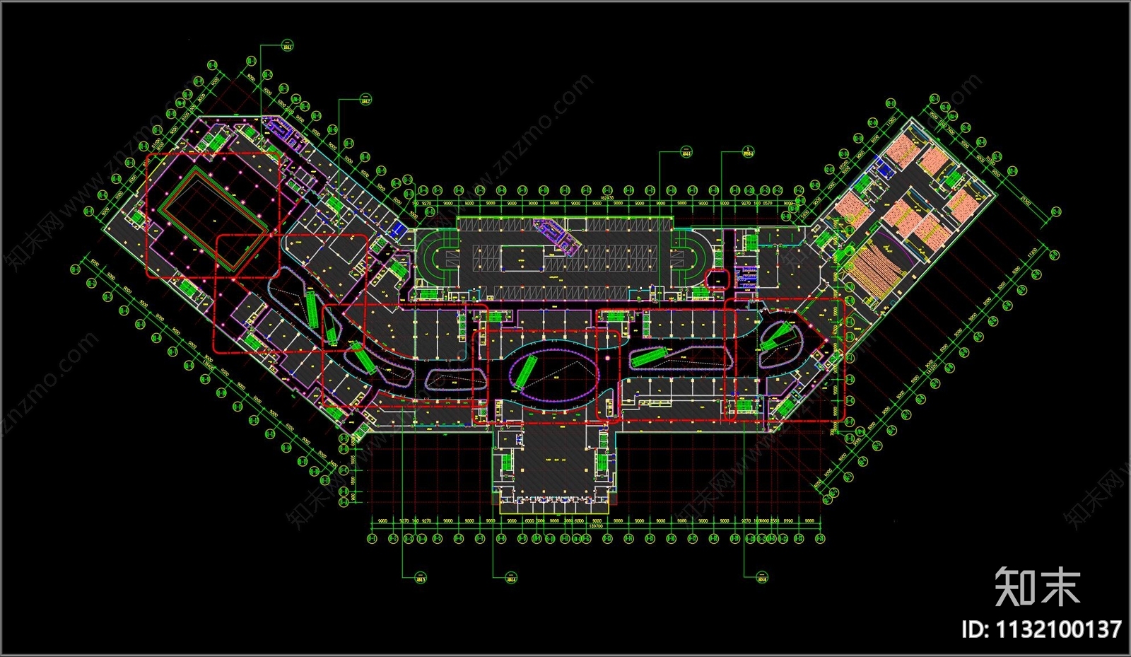 电影院平面布置图cad施工图下载【ID:1132100137】