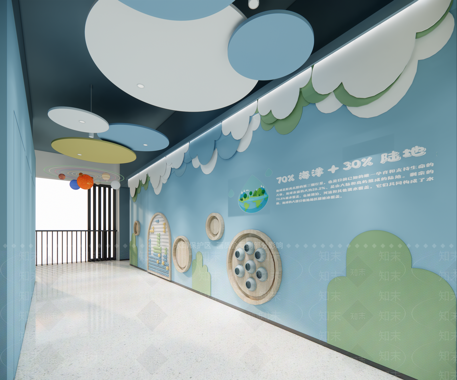 现代学校校园走廊SU模型下载【ID:1132102348】