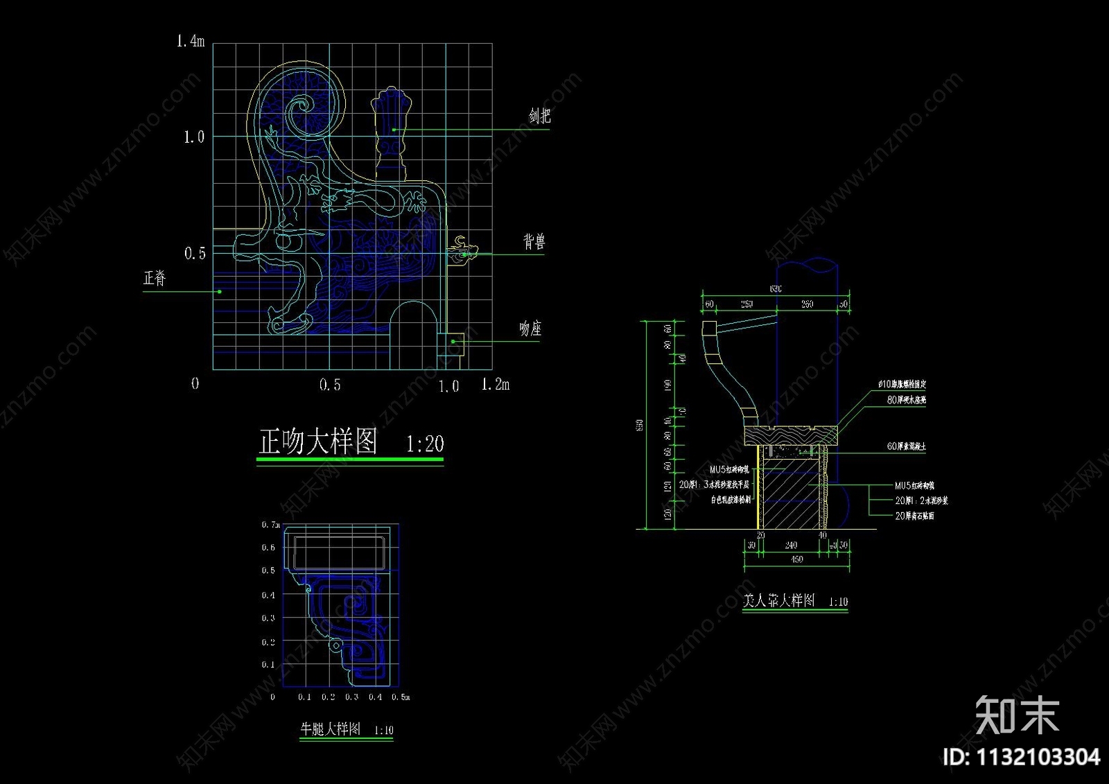 中式古建三江阁建筑全套cad施工图下载【ID:1132103304】