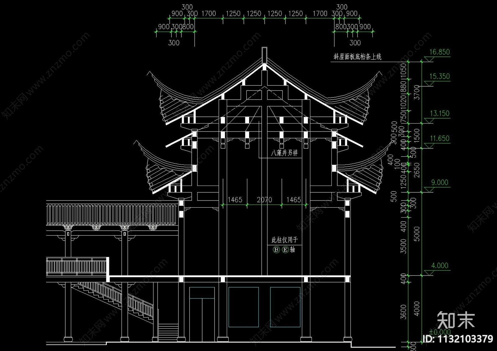 中式古建戏台祠堂建筑全套cad施工图下载【ID:1132103379】