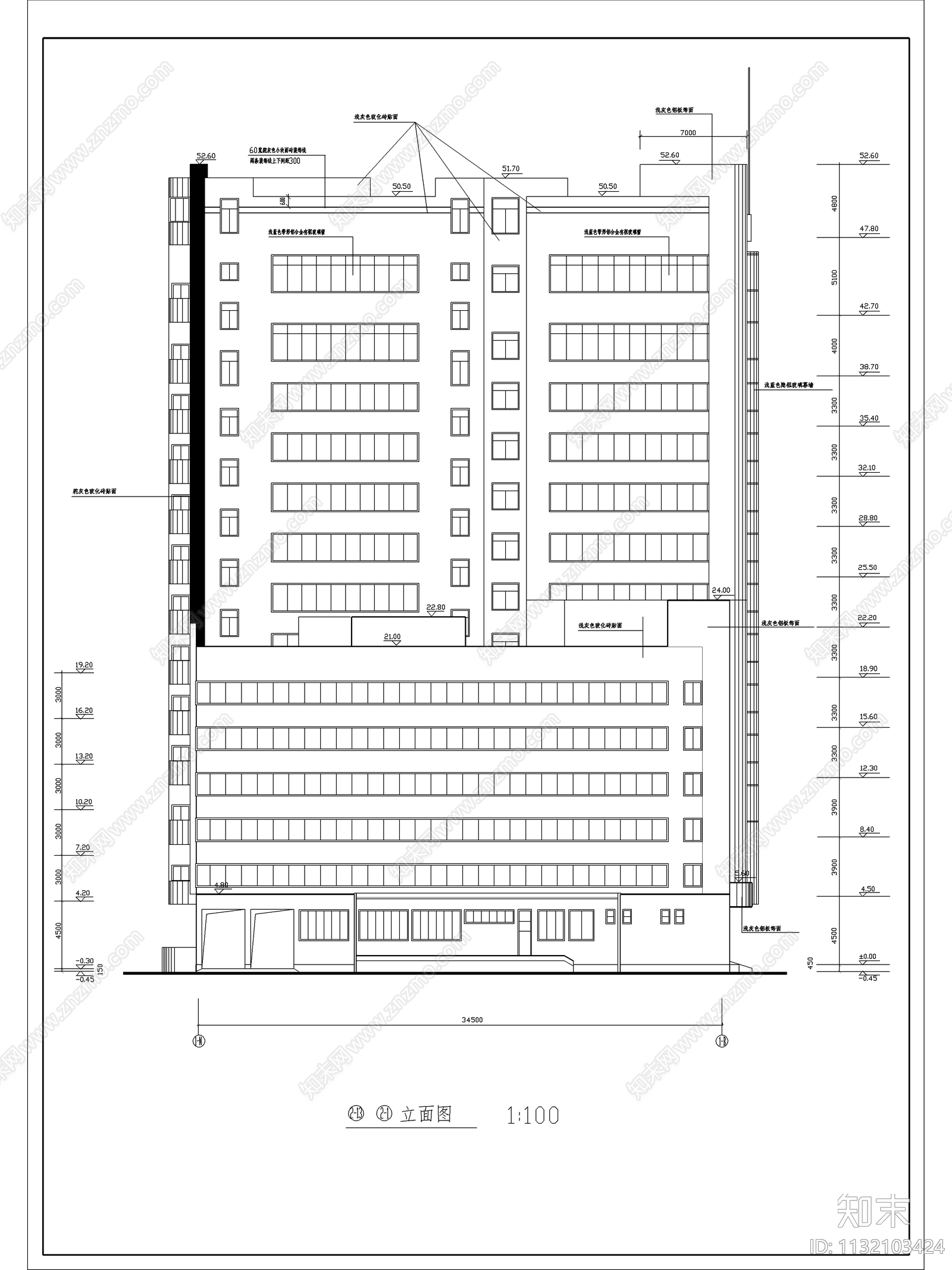 民航宾馆建施全套cad施工图下载【ID:1132103424】