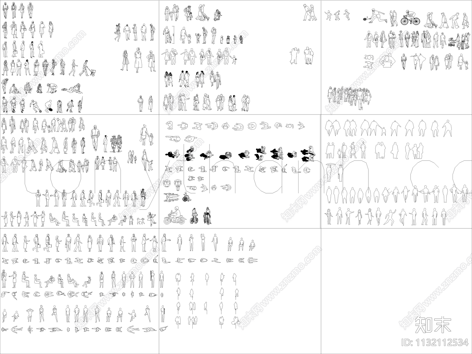 人物平立面施工图下载【ID:1132112534】