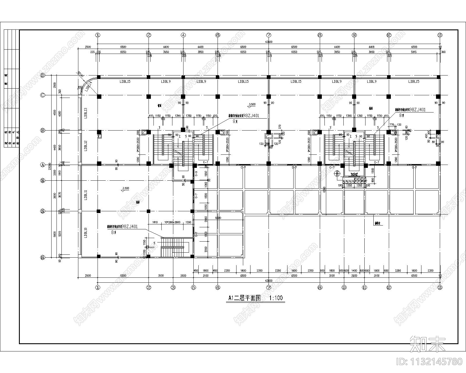 底商高住宅建筑cad施工图下载【ID:1132145780】