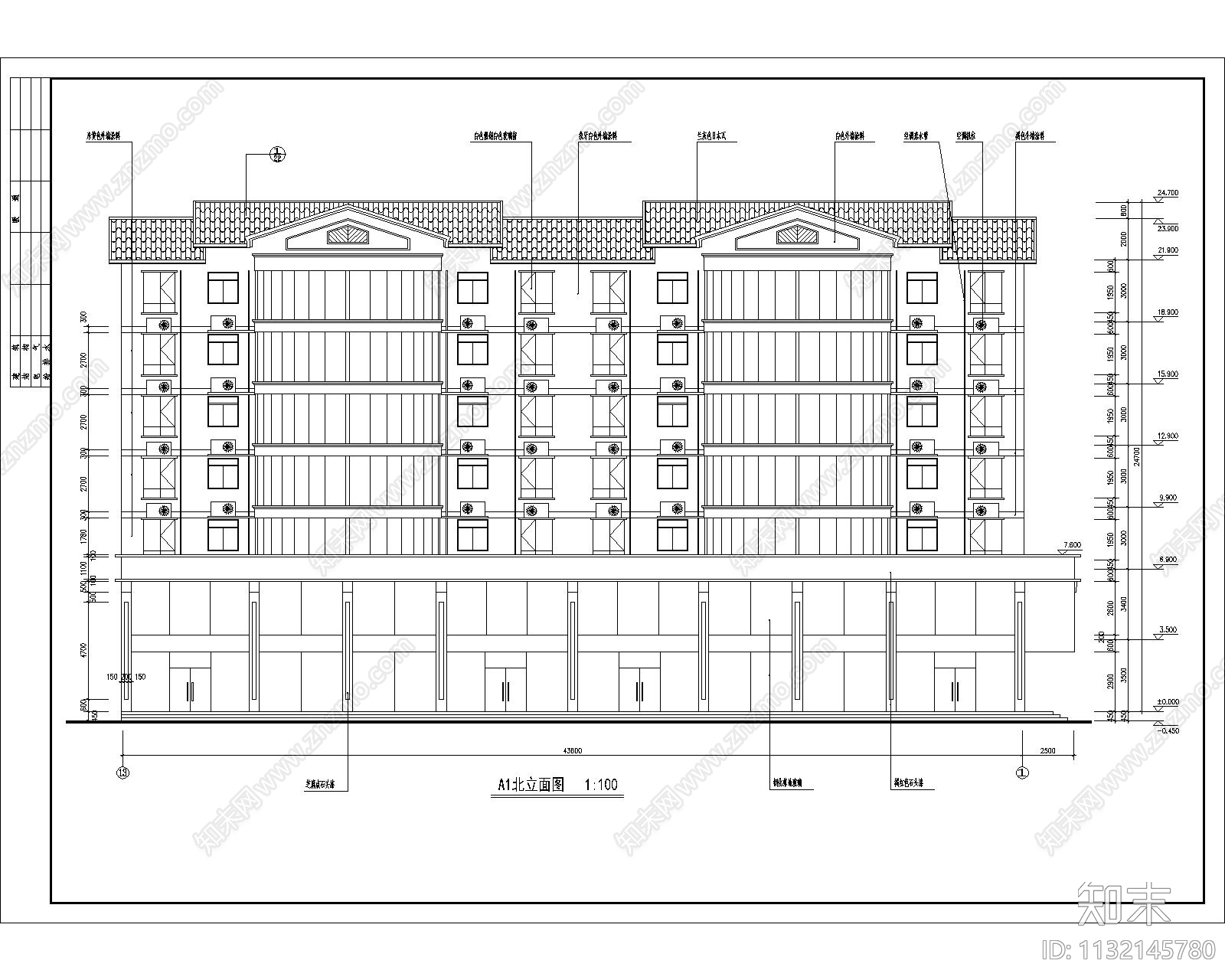 底商高住宅建筑cad施工图下载【ID:1132145780】