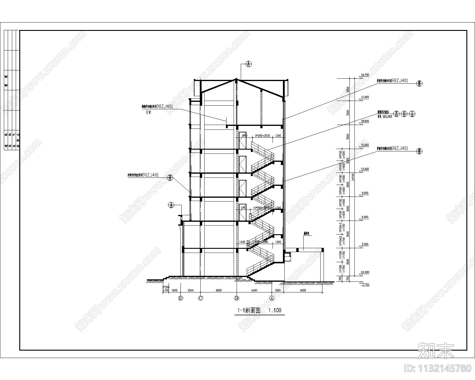 底商高住宅建筑cad施工图下载【ID:1132145780】