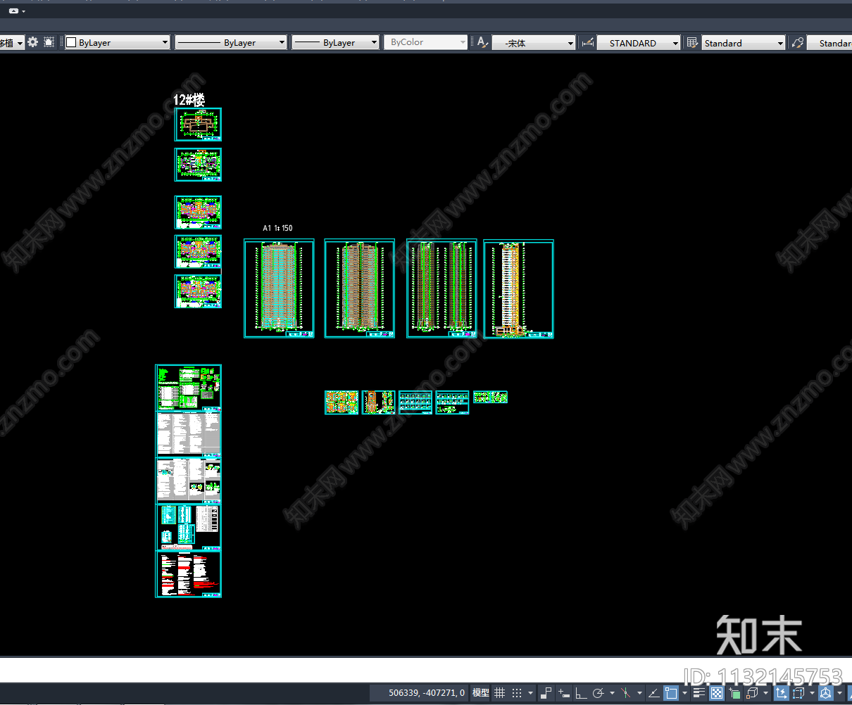 高层结构建筑cad施工图下载【ID:1132145753】