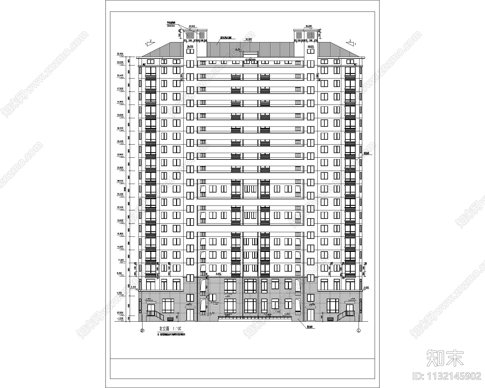 高层住宅楼加地下室全套施工图下载【ID:1132145902】