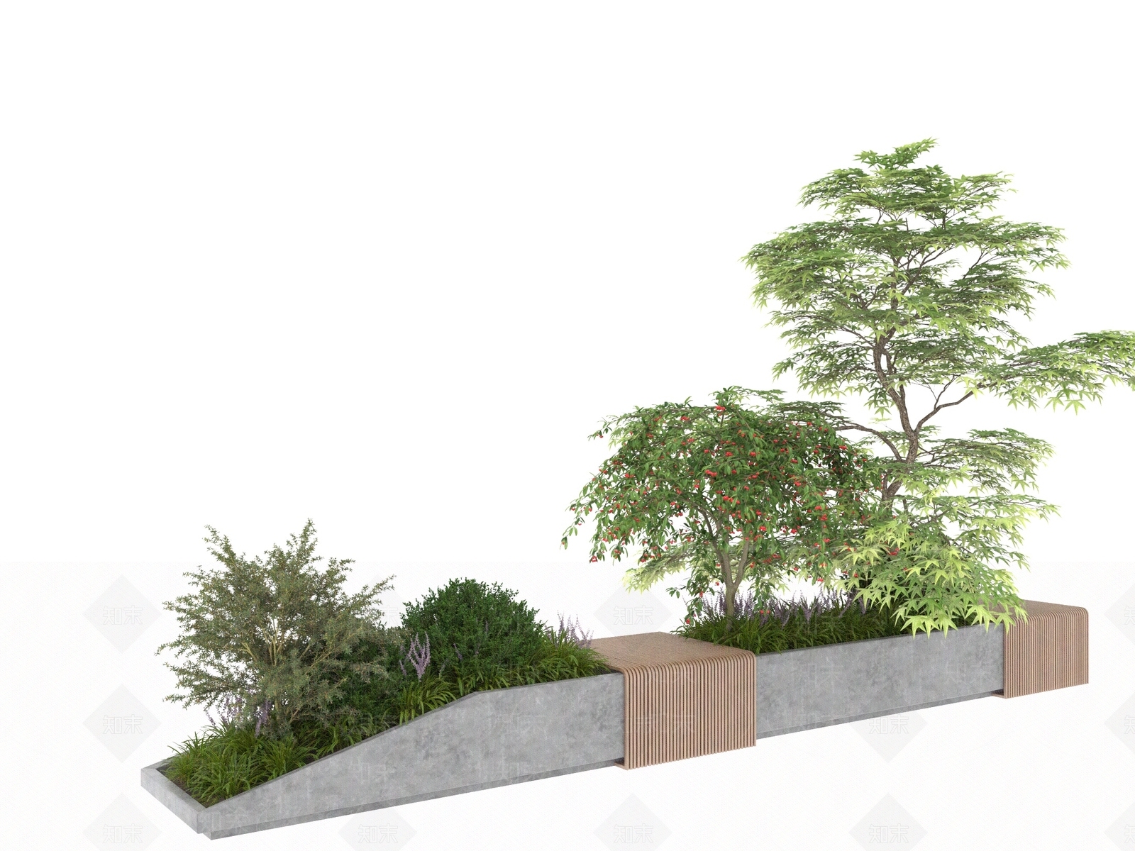 花坛植物3D模型下载【ID:1132114982】