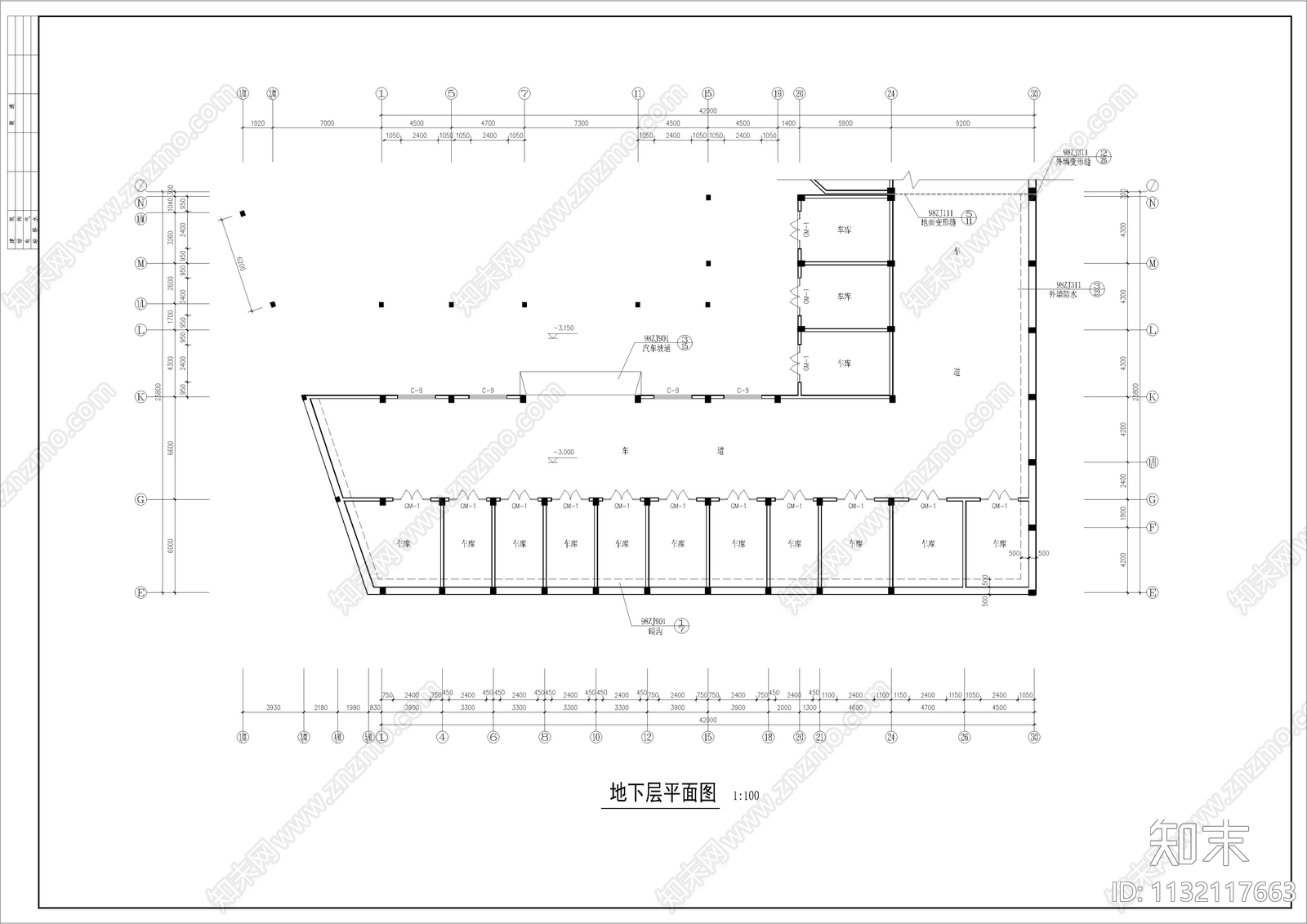 7层商务住宅楼建筑cad施工图下载【ID:1132117663】