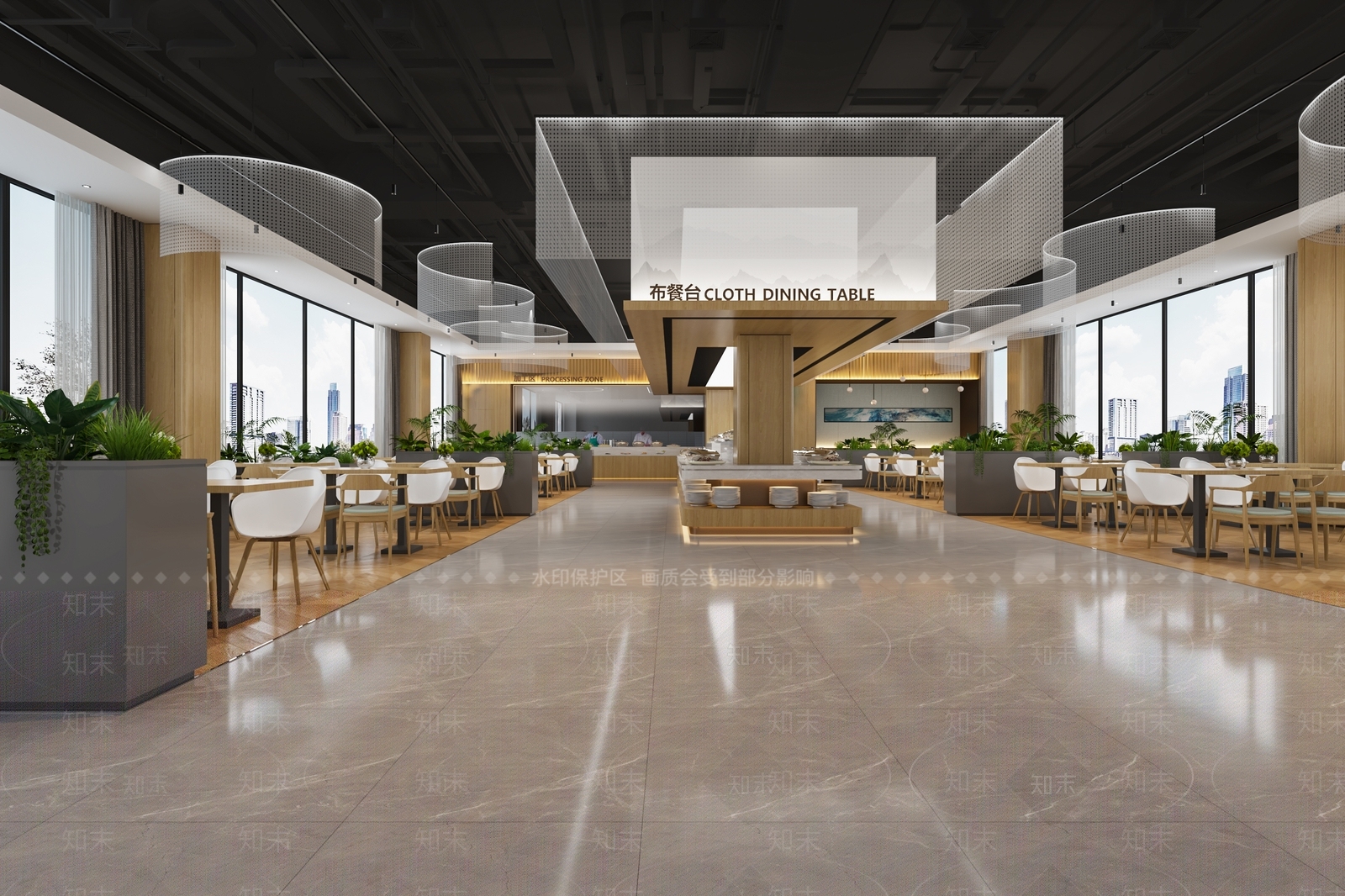 现代自助餐厅3D模型下载【ID:1132119905】