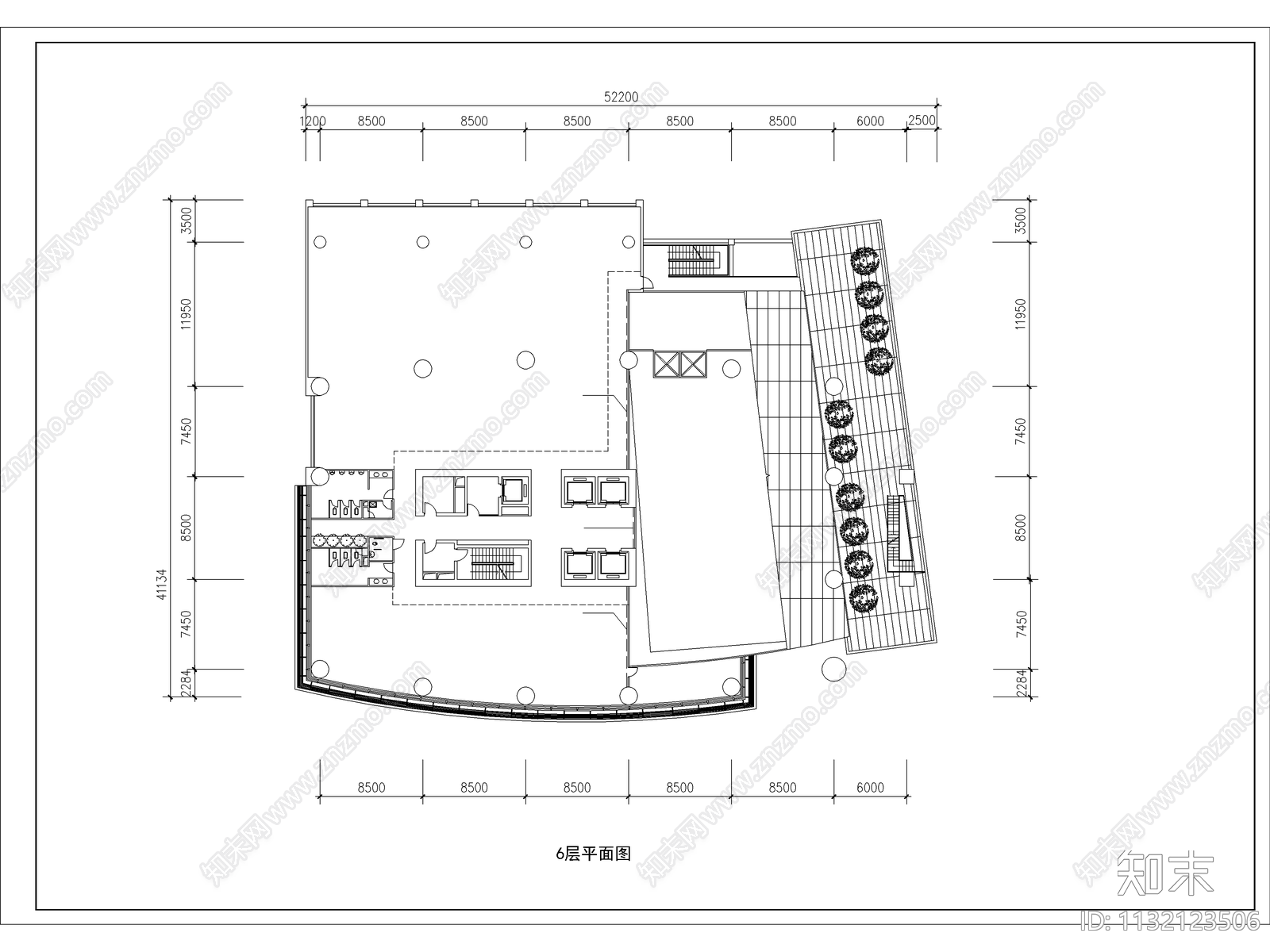 酒店办公楼建筑cad施工图下载【ID:1132123506】