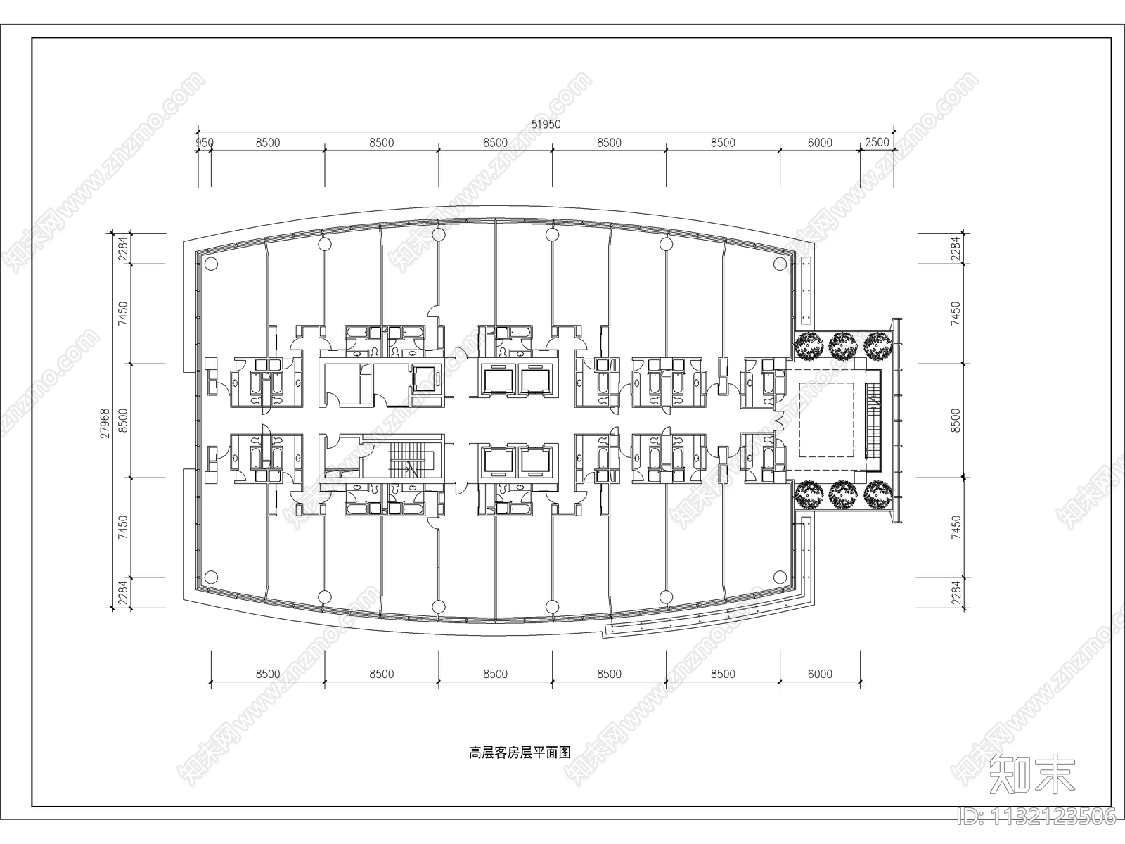 酒店办公楼建筑cad施工图下载【ID:1132123506】