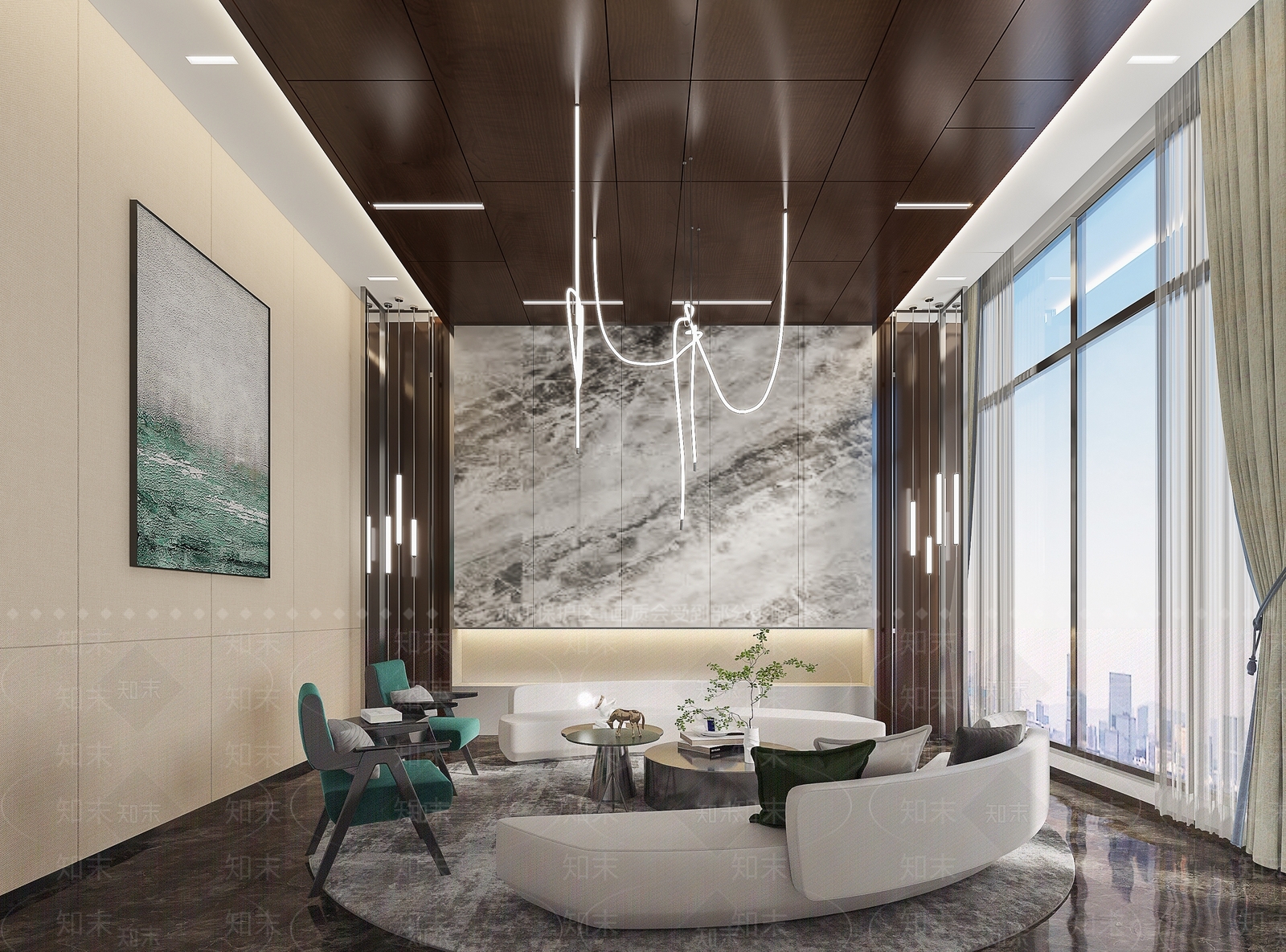 现代售楼处VIP接待室3D模型下载【ID:1132129045】