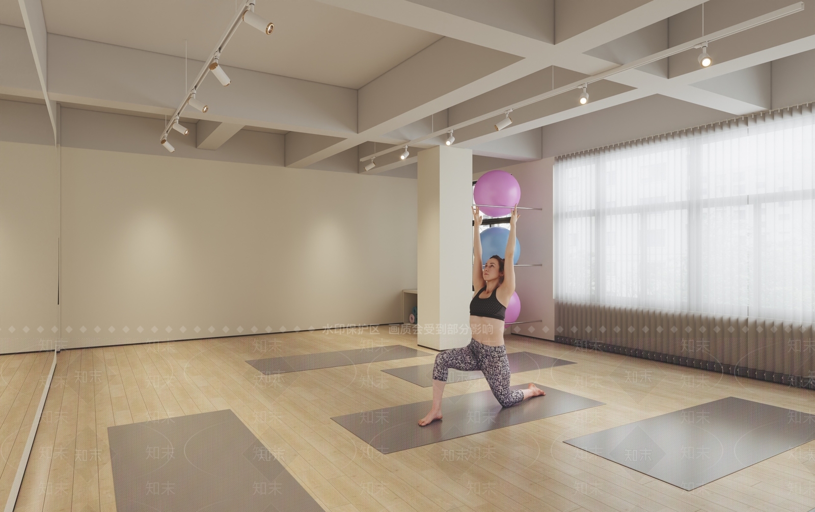 现代瑜伽室3D模型下载【ID:1132134974】