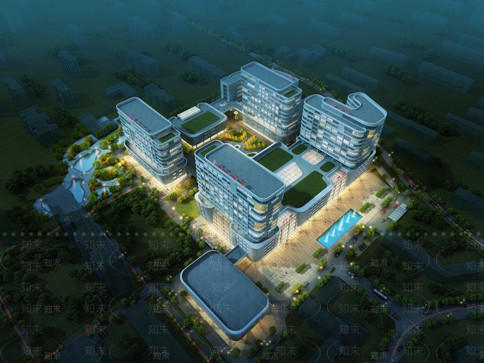 现代医疗建筑3D模型下载【ID:1132142944】