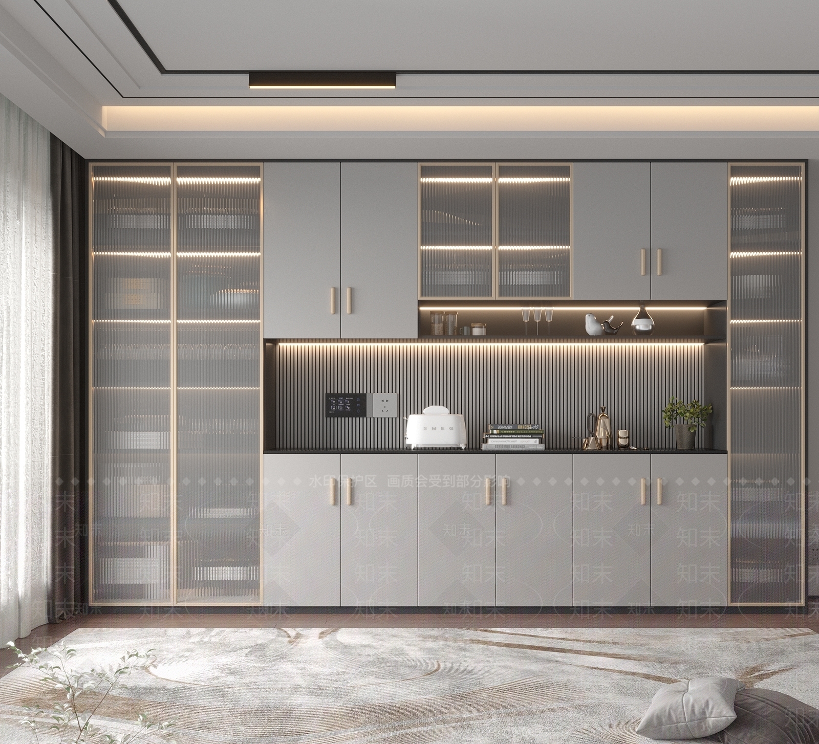 现代酒柜3D模型下载【ID:1132149593】