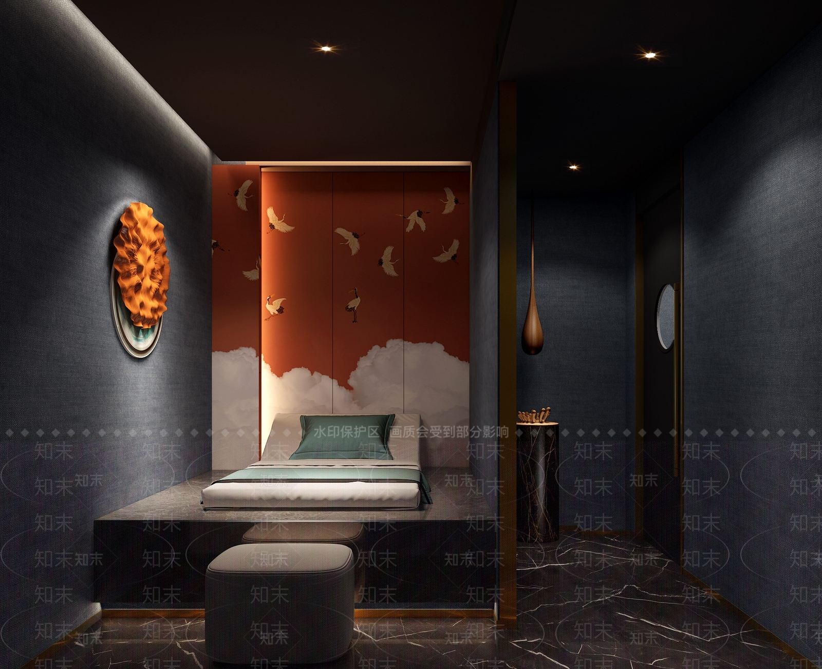 新中式足浴包间3D模型下载【ID:1132153108】