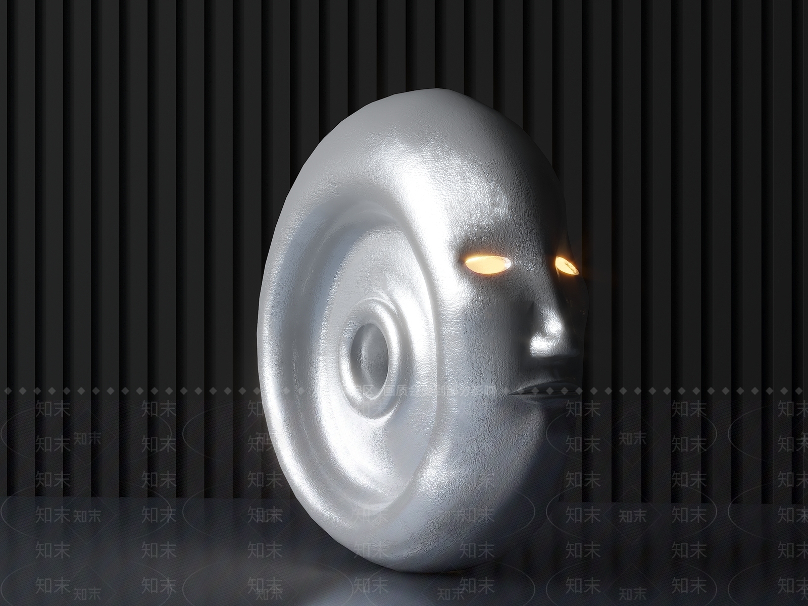 现代人脸雕塑3D模型下载【ID:1132153670】