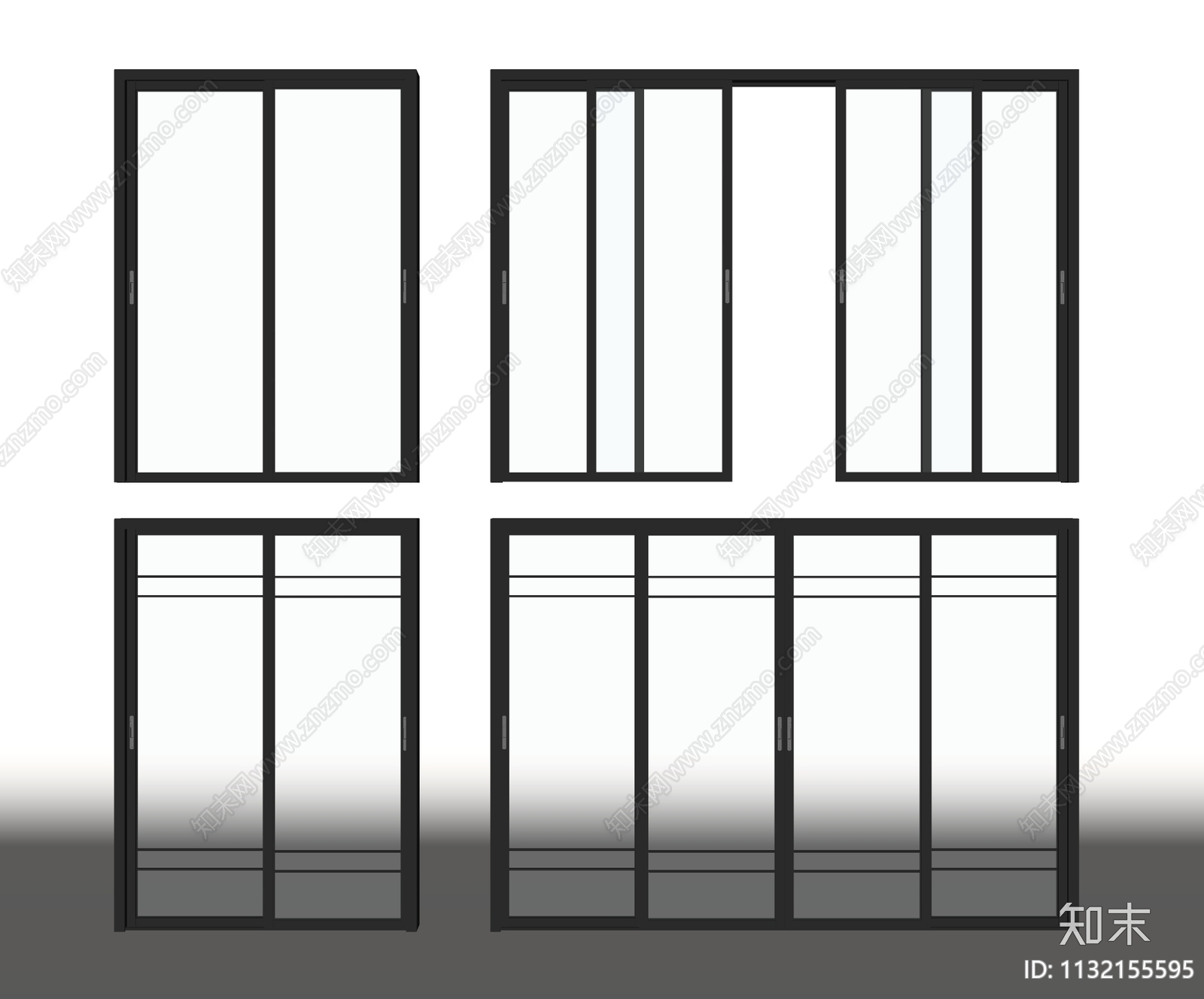 现代推拉门SU模型下载【ID:1132155595】