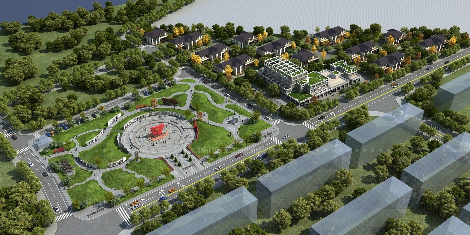 现代公园鸟瞰3D模型下载【ID:1132163056】