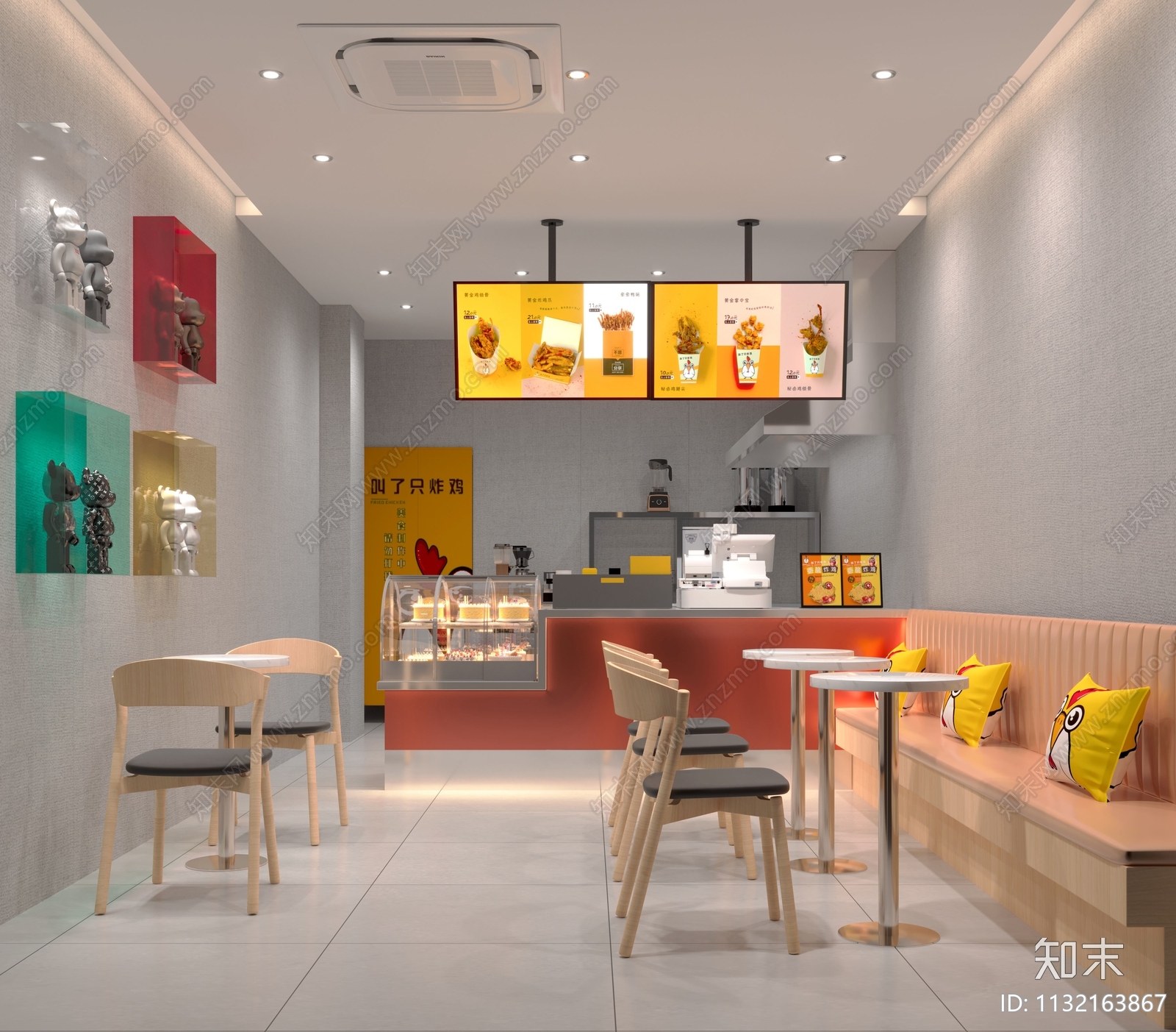 现代炸鸡快餐店3D模型下载【ID:1132163867】