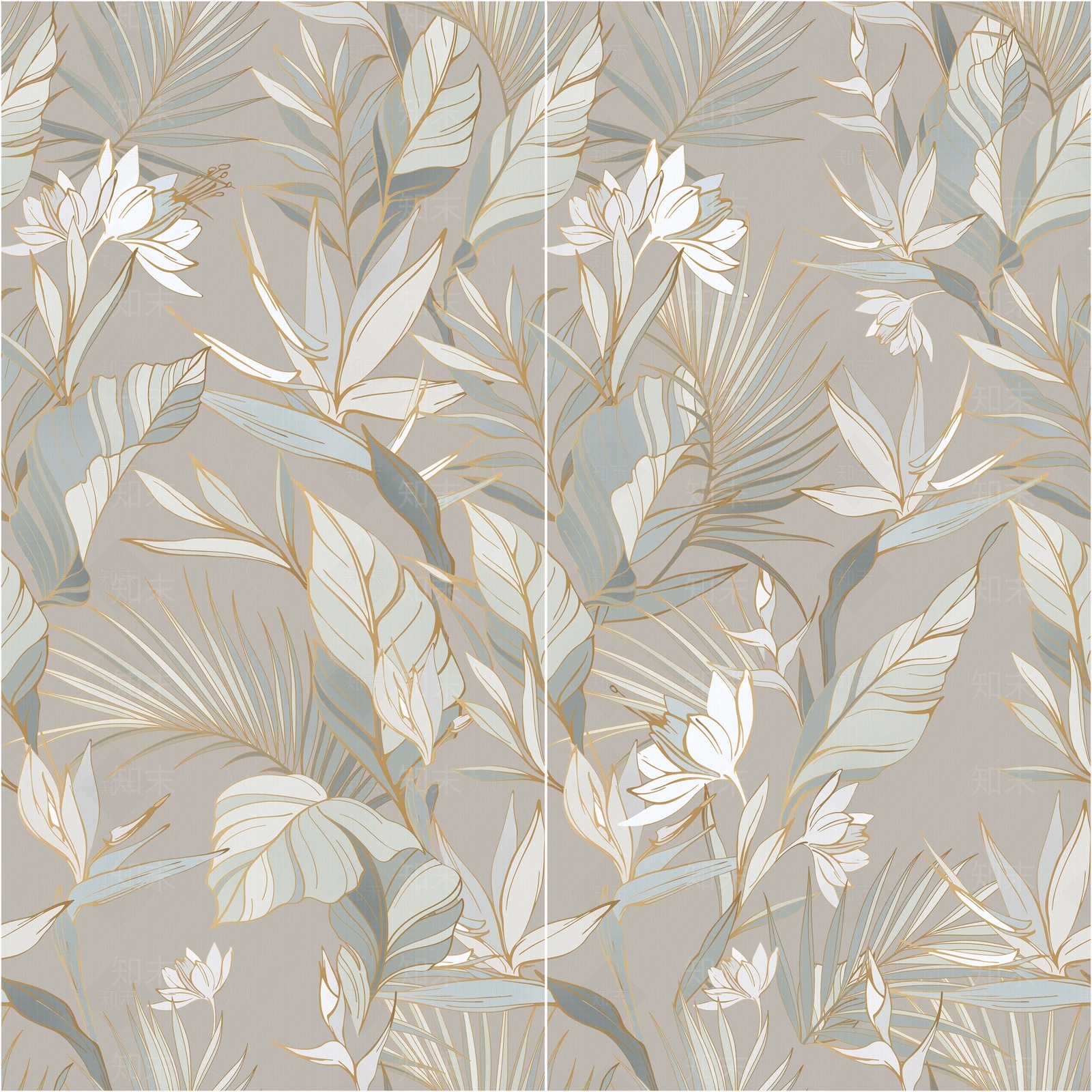 植物暖色印花艺术砖贴图下载【ID:1132172794】