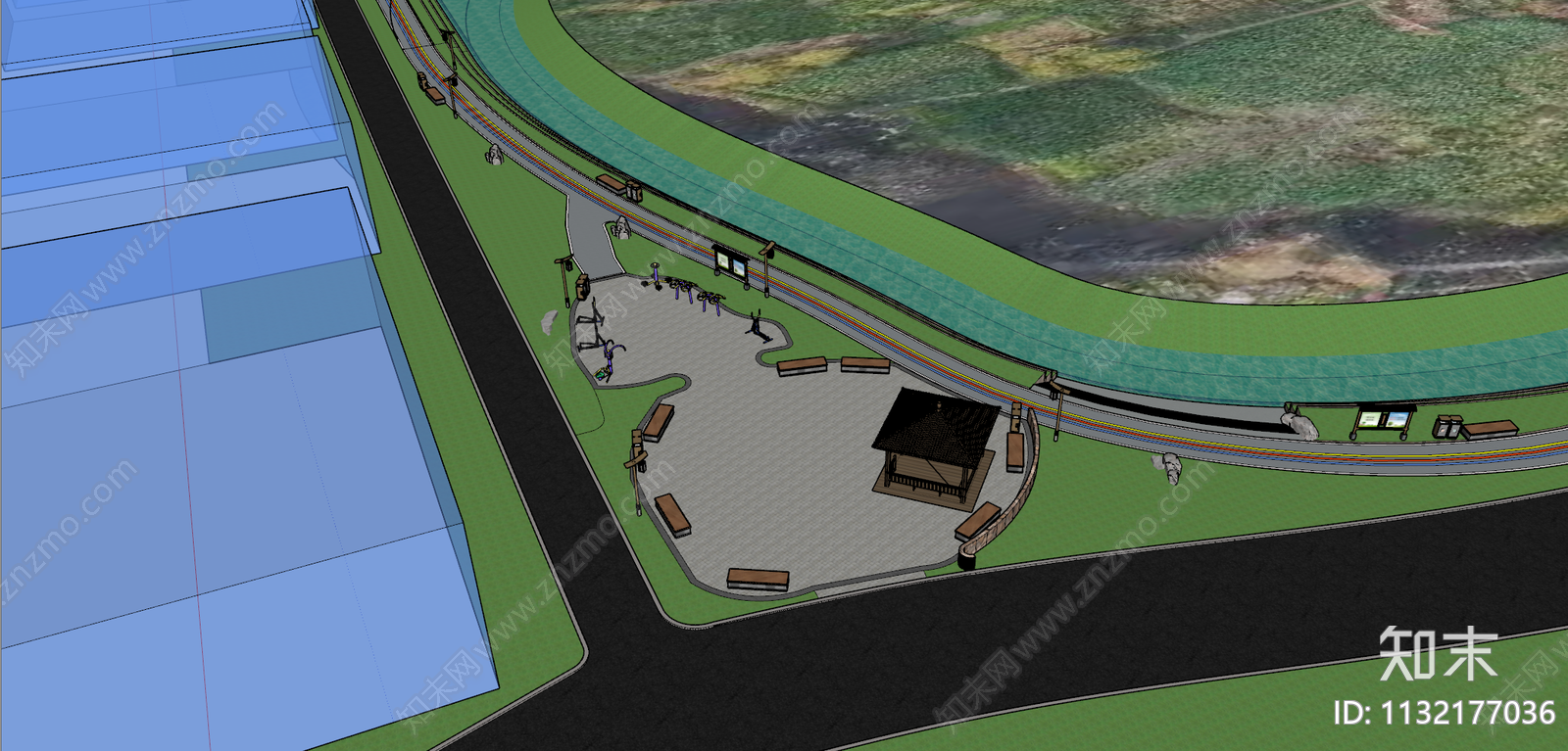 现代口袋公园SU模型下载【ID:1132177036】