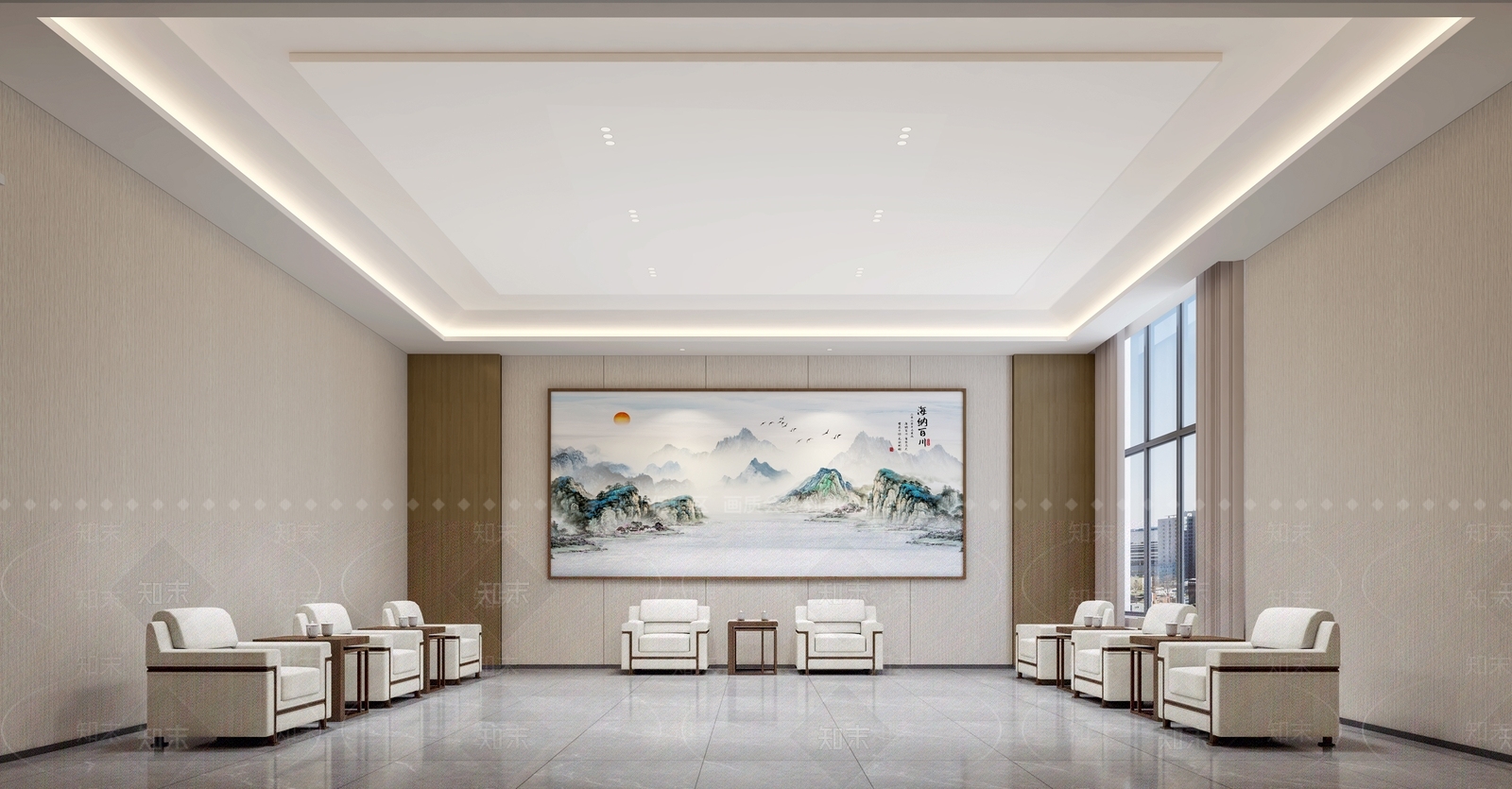 现代接待室3D模型下载【ID:1132178077】