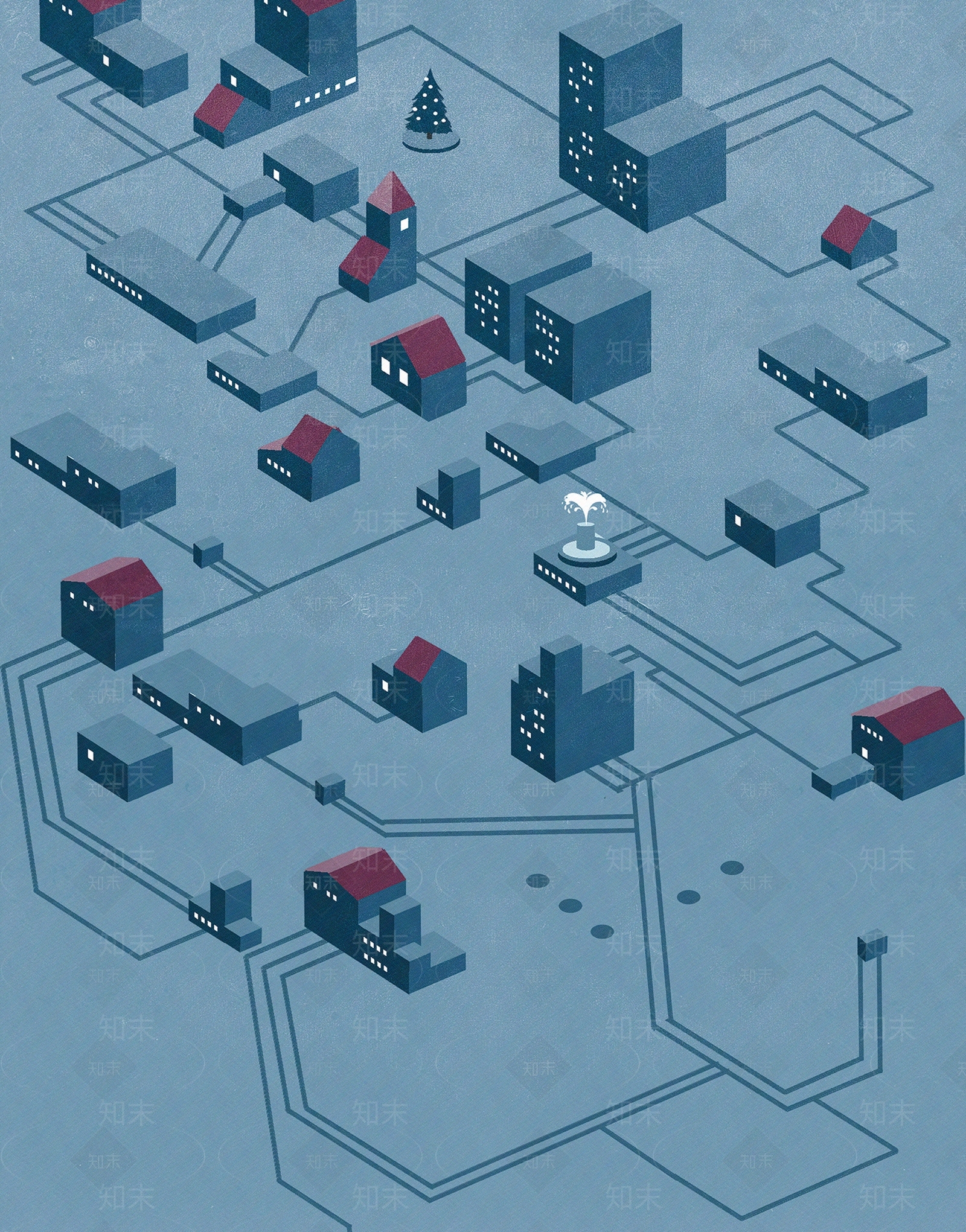 卡通儿童建筑壁纸贴图下载【ID:1132178962】