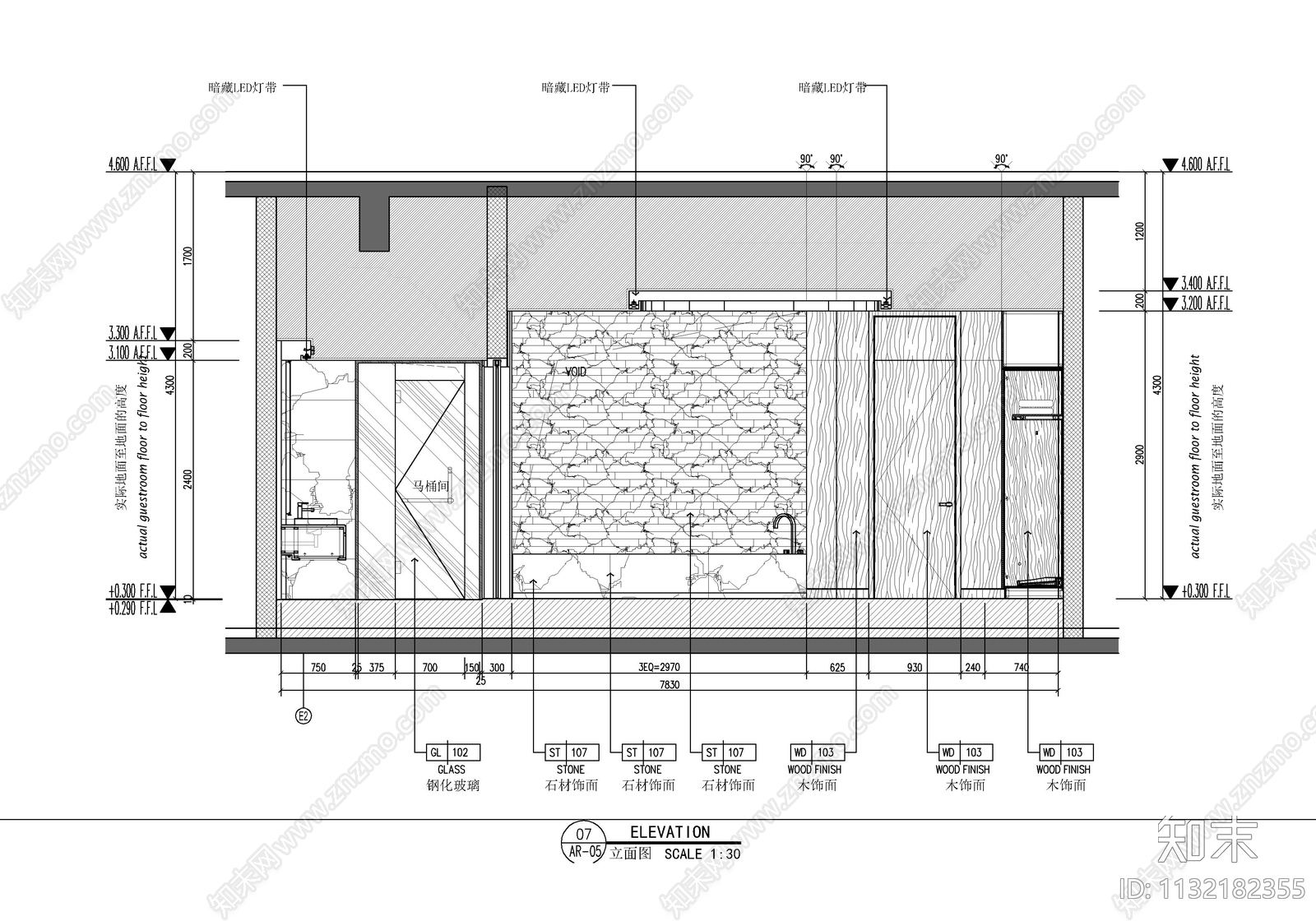 某酒店康体SPA中心室内cad施工图下载【ID:1132182355】