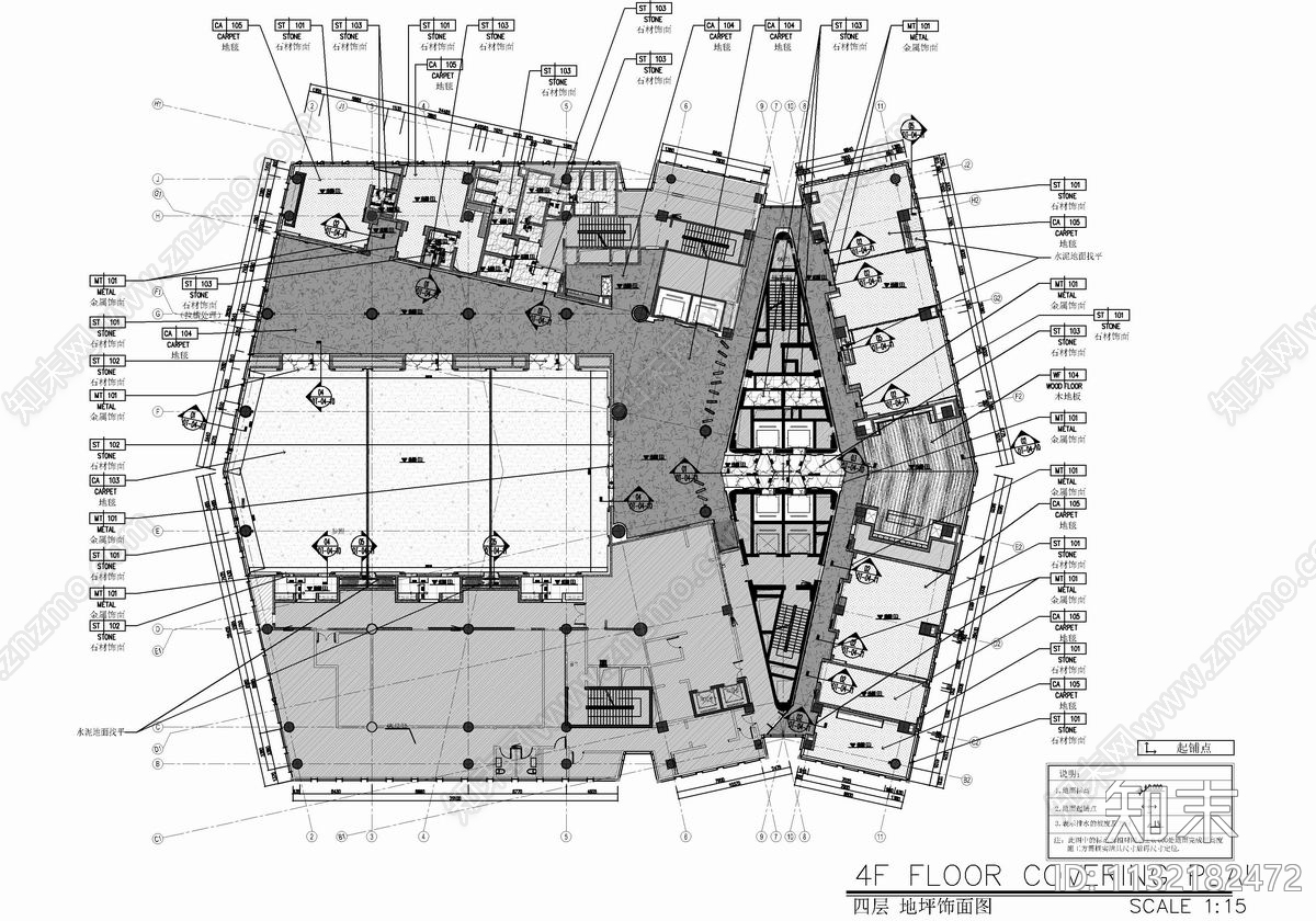 某酒店宴会厅及会议室cad施工图下载【ID:1132182472】