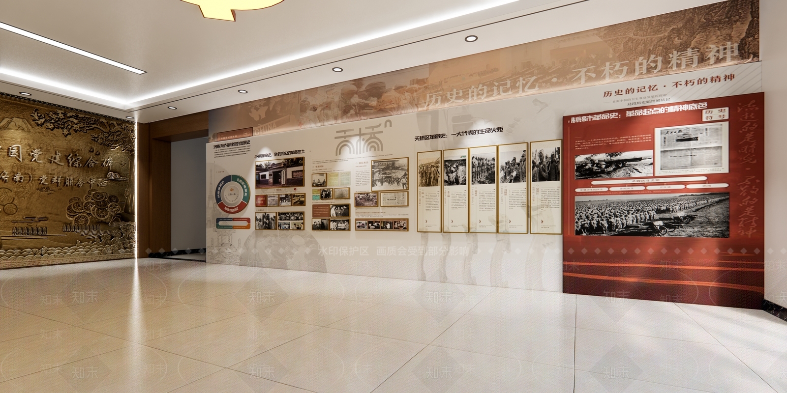 现代党建展厅SU模型下载【ID:1132185256】
