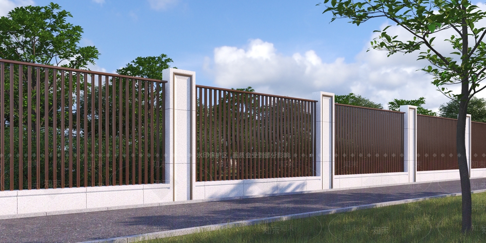 现代围墙3D模型下载【ID:1132196543】