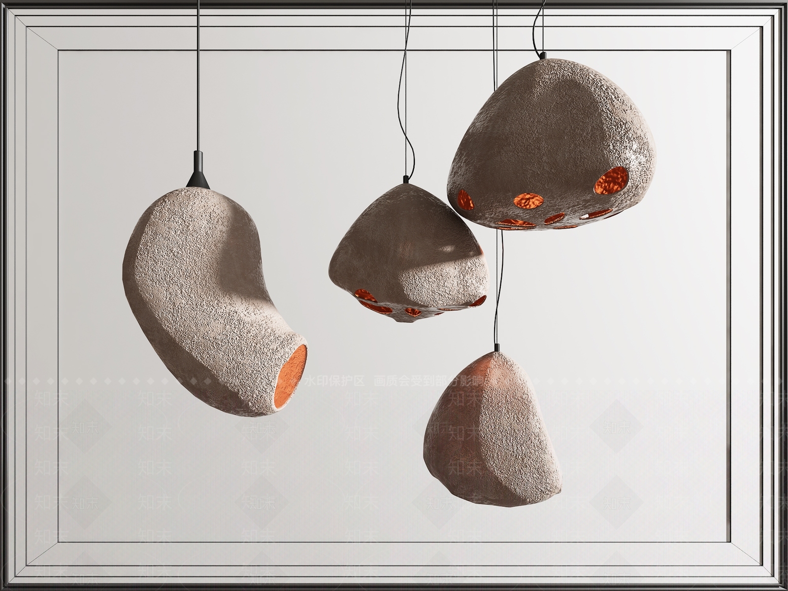 侘寂异形吊灯3D模型下载【ID:1132202193】