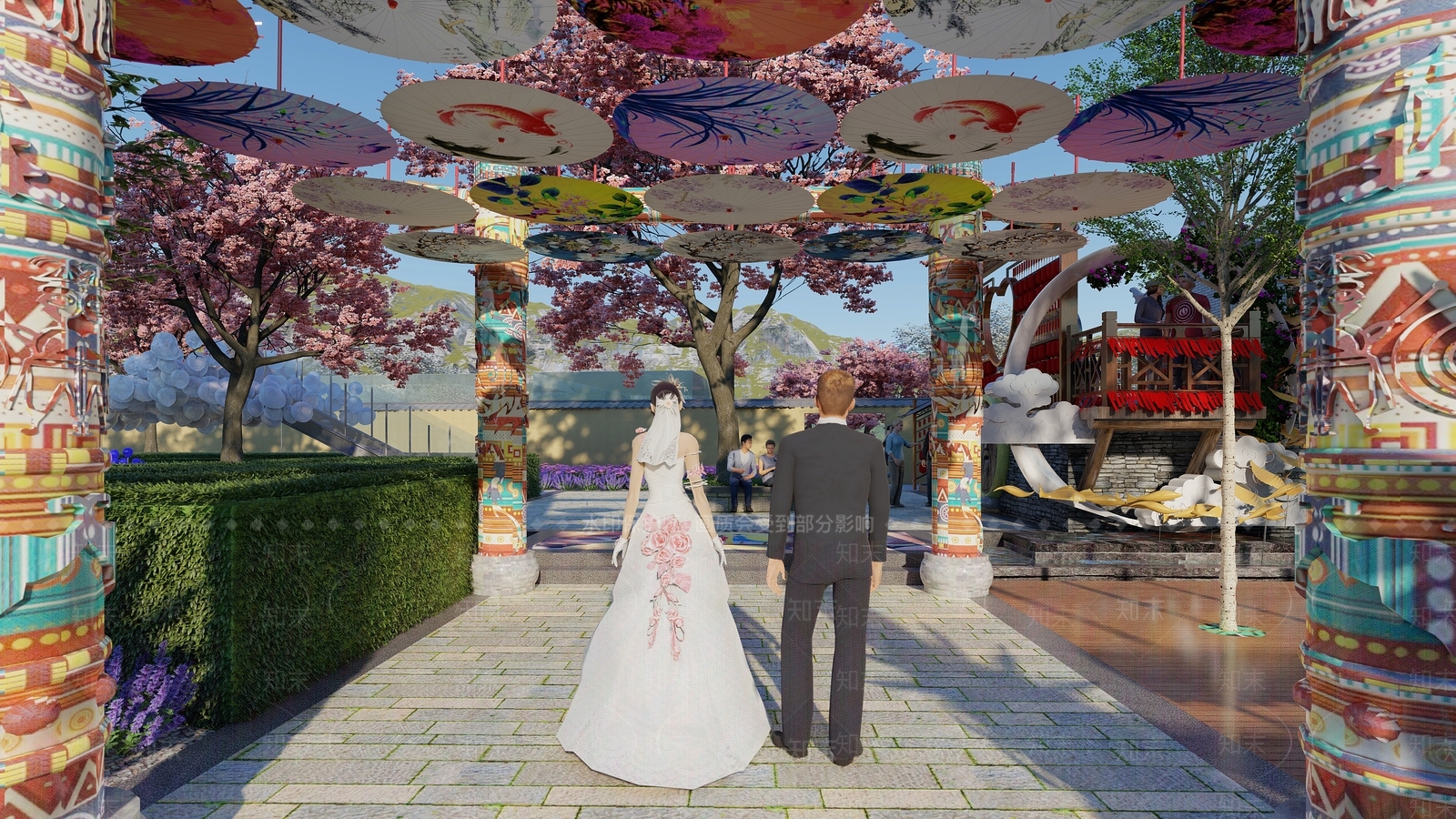 中式牌坊牌楼SU模型下载【ID:1132206337】