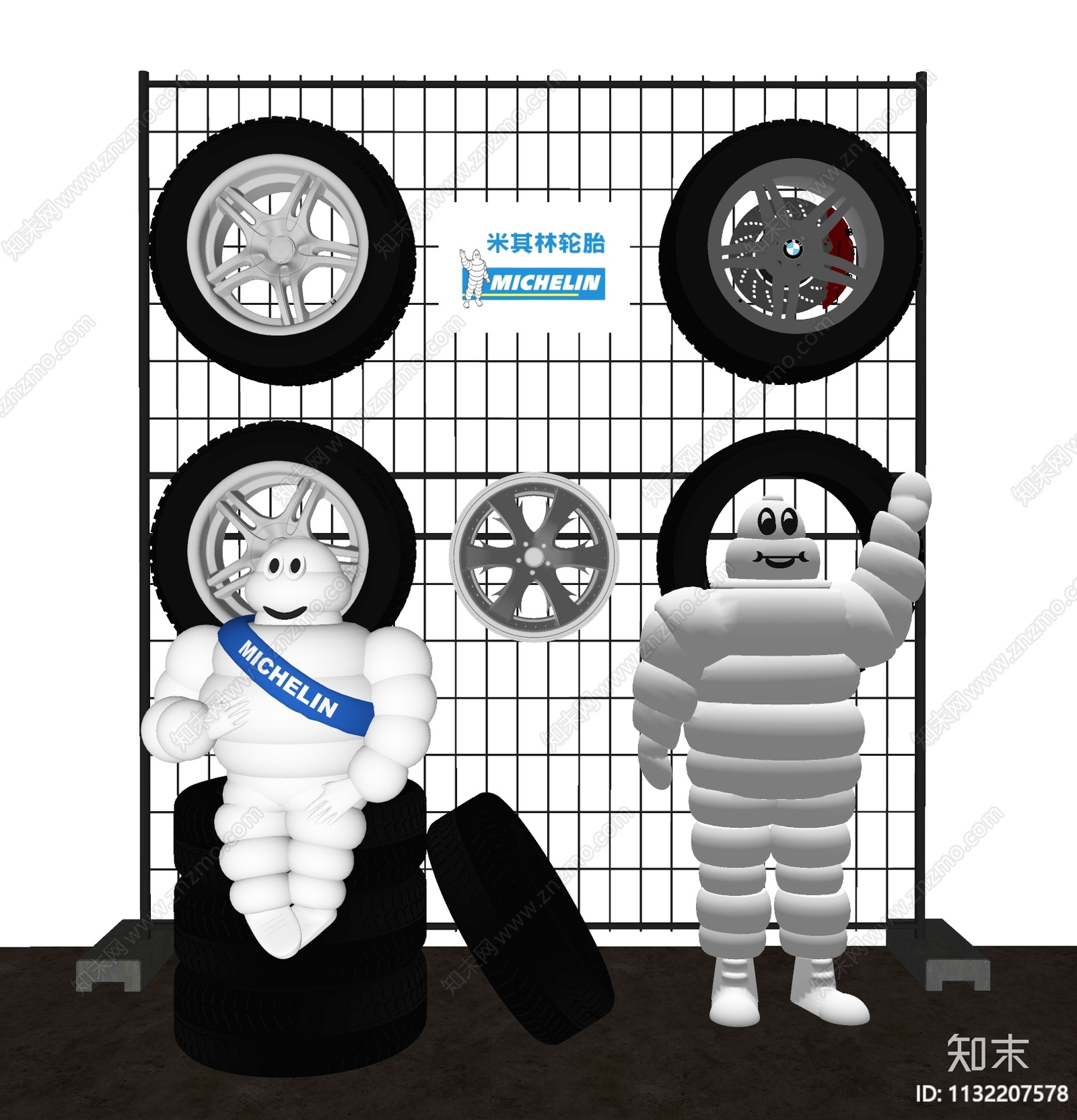现代米其林轮胎SU模型下载【ID:1132207578】