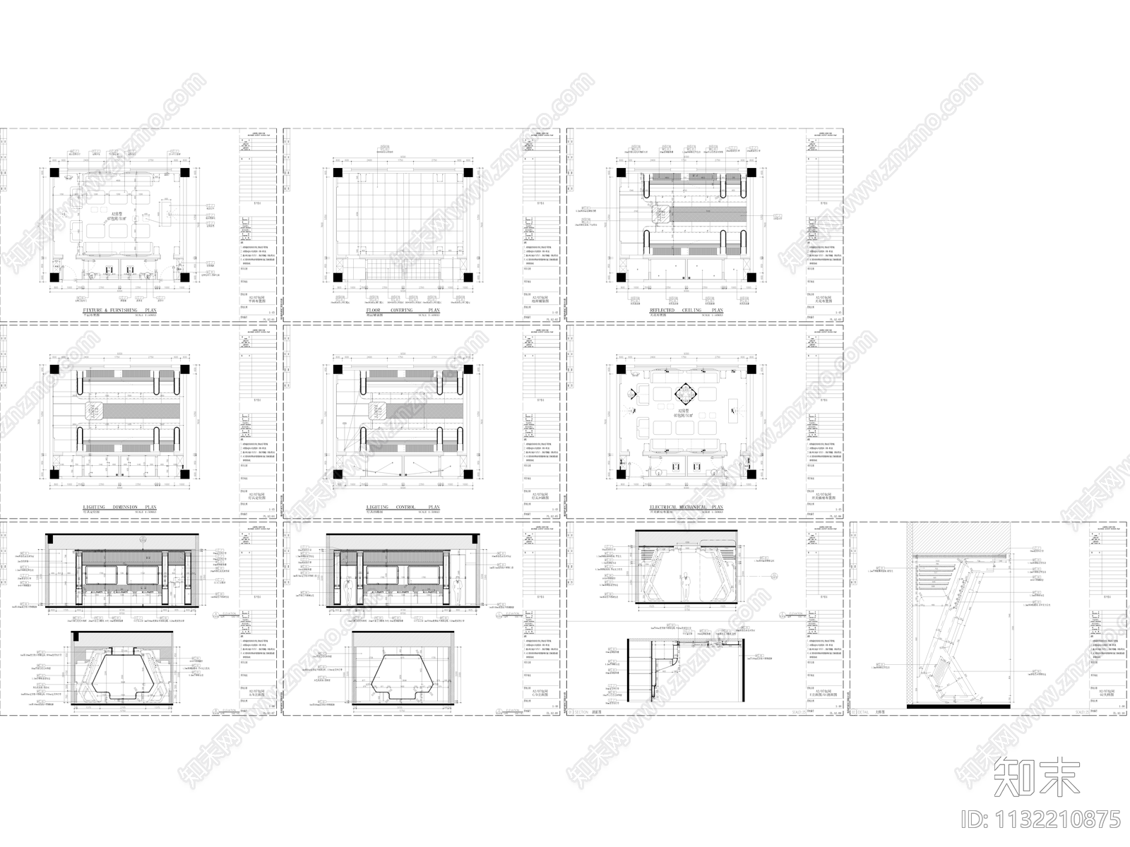 KTV大包间cad施工图下载【ID:1132210875】