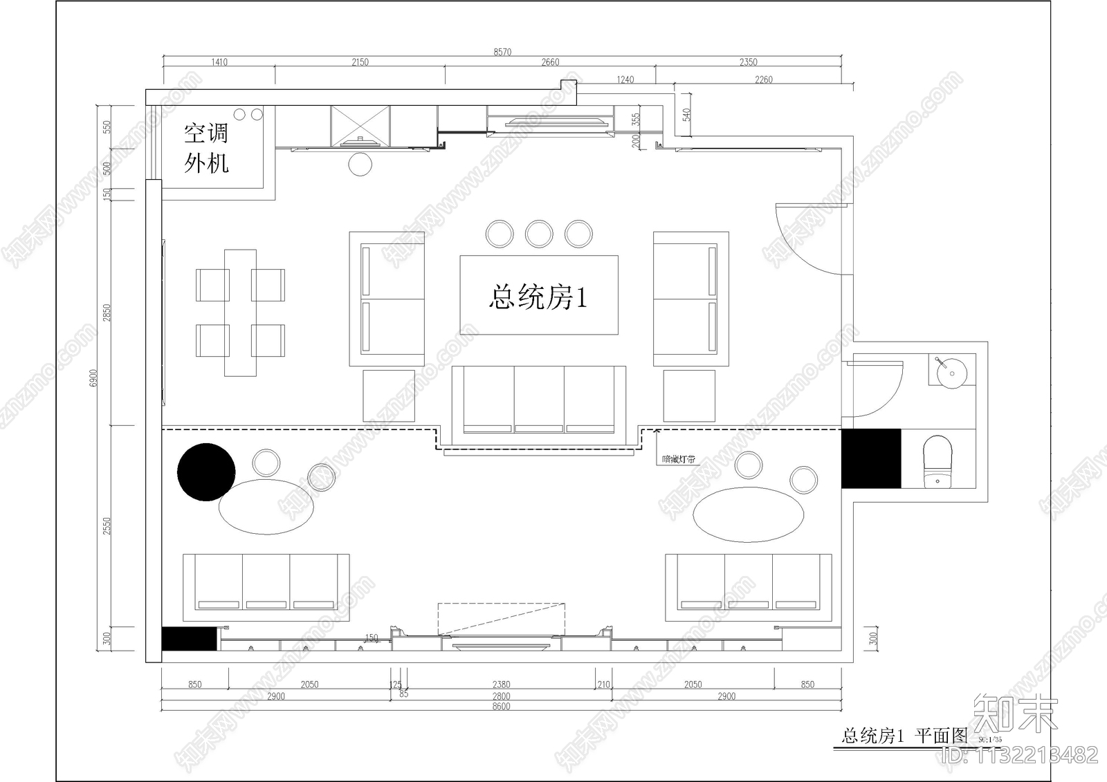 欢乐量贩式KTVcad施工图下载【ID:1132213482】