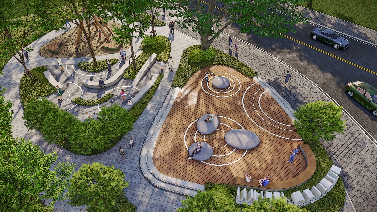 现代口袋公园SU模型下载【ID:1132213512】