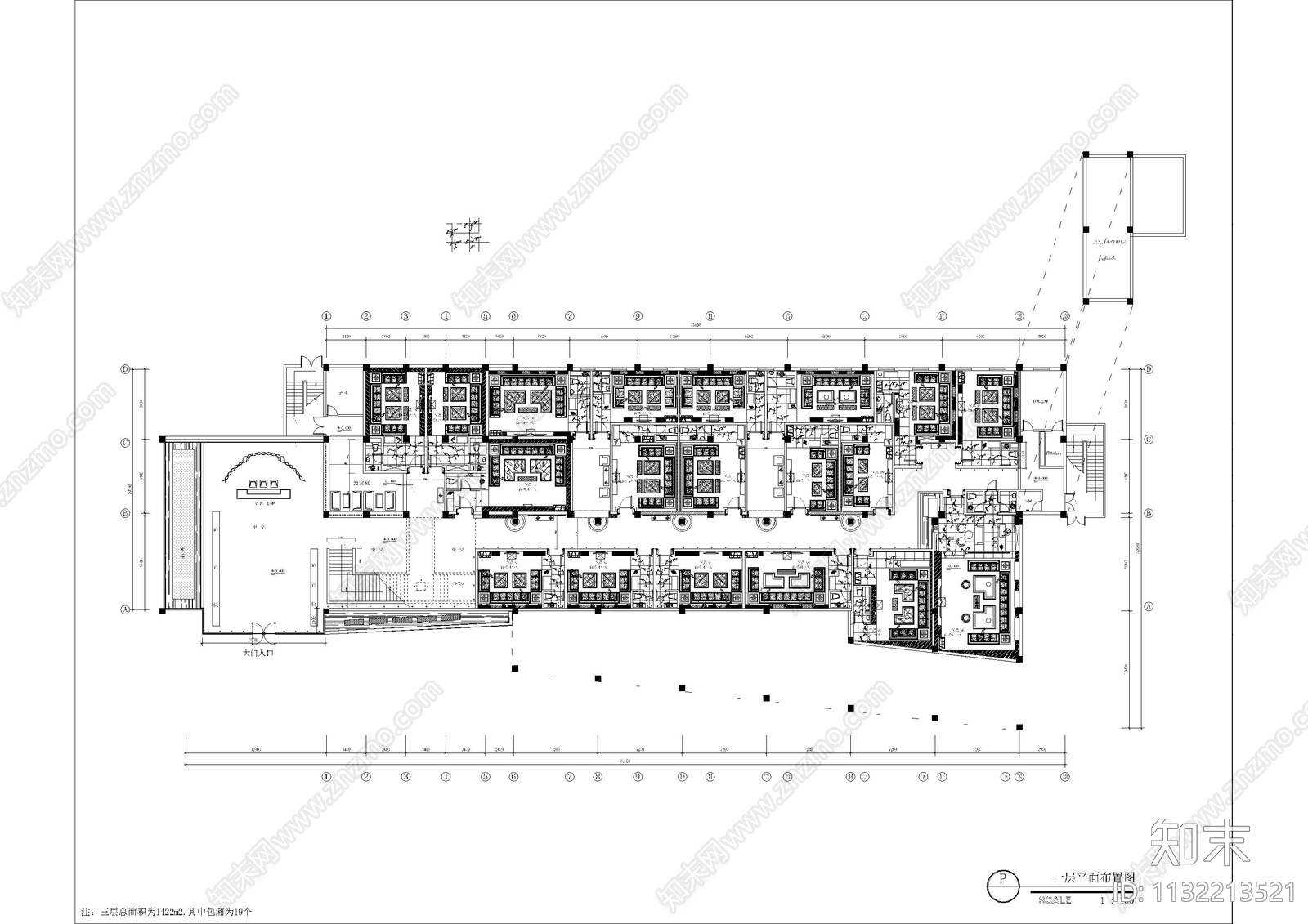 皇家一号夜总会全套cad施工图下载【ID:1132213521】