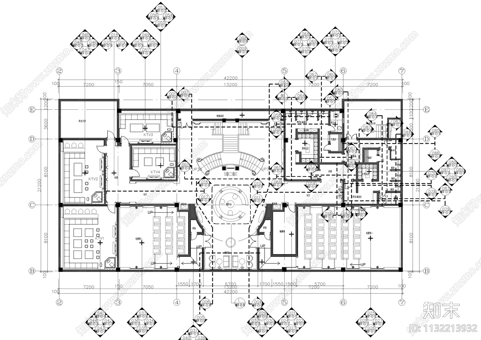 蓝湾半岛会所KTV全套cad施工图下载【ID:1132213932】