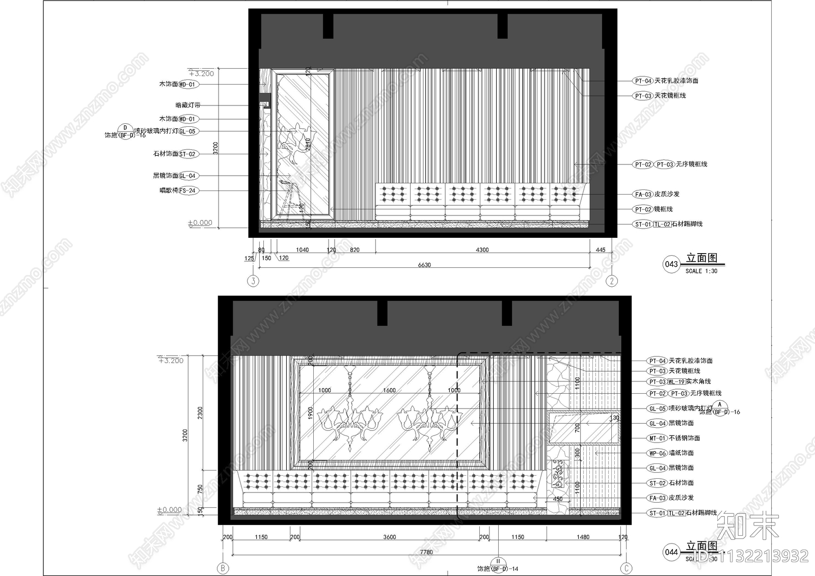 蓝湾半岛会所KTV全套cad施工图下载【ID:1132213932】