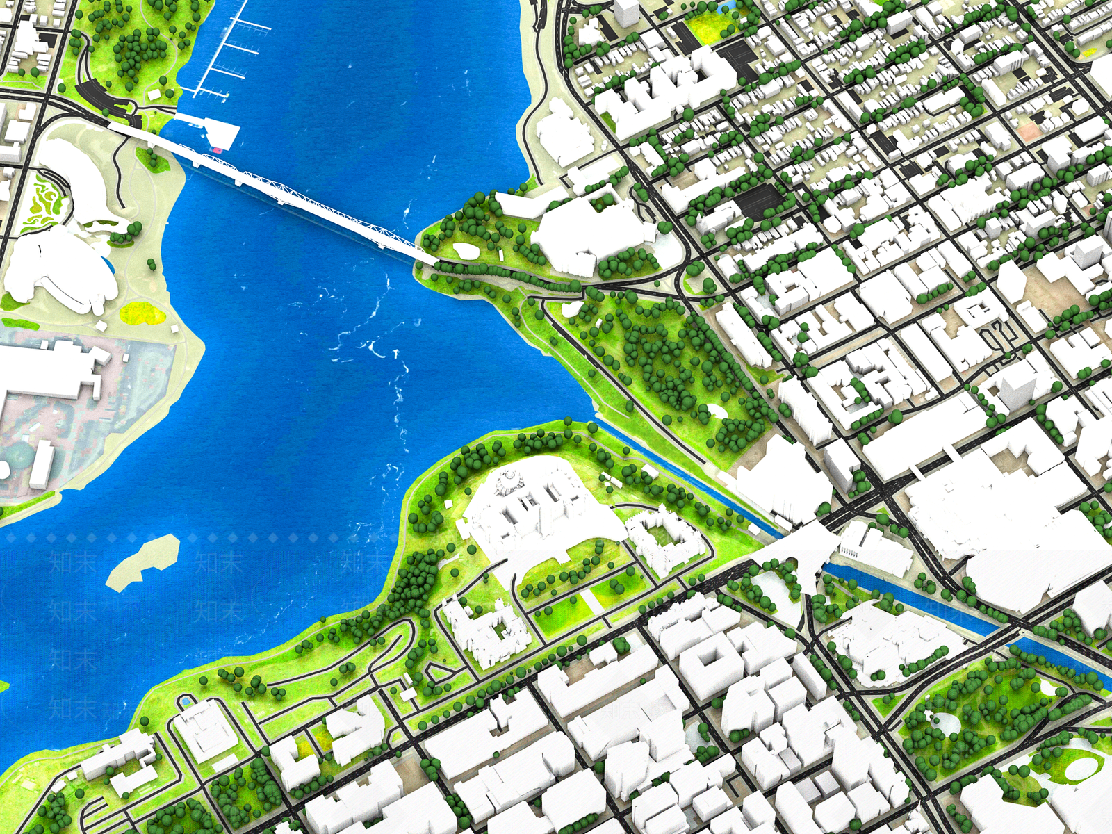 现代城市规划SU模型下载【ID:1132216494】
