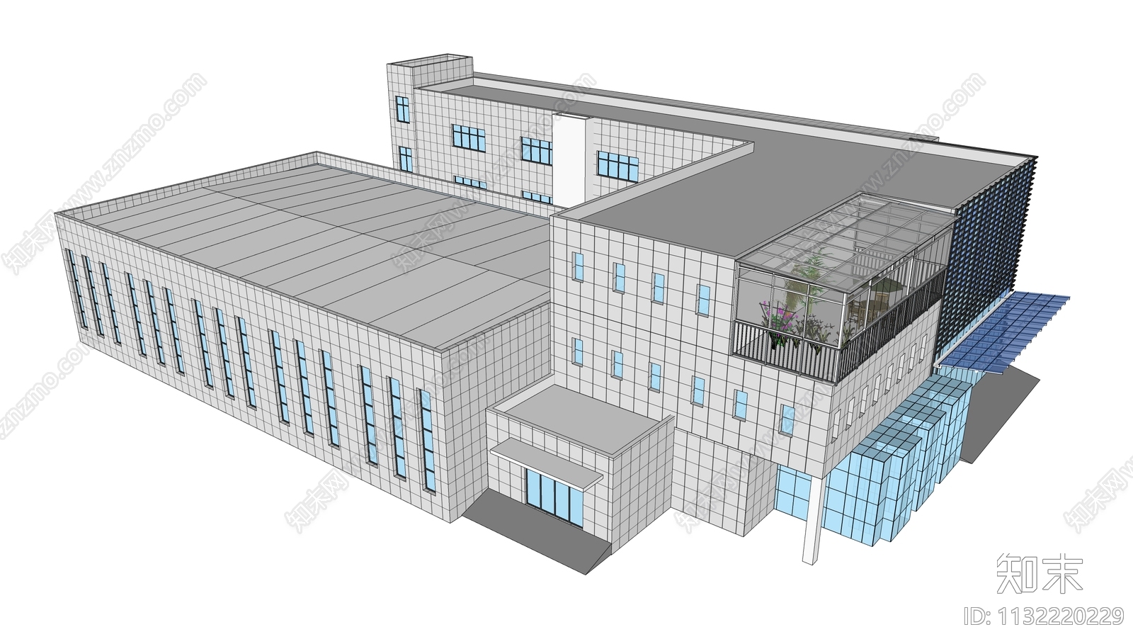 现代厂房SU模型下载【ID:1132220229】