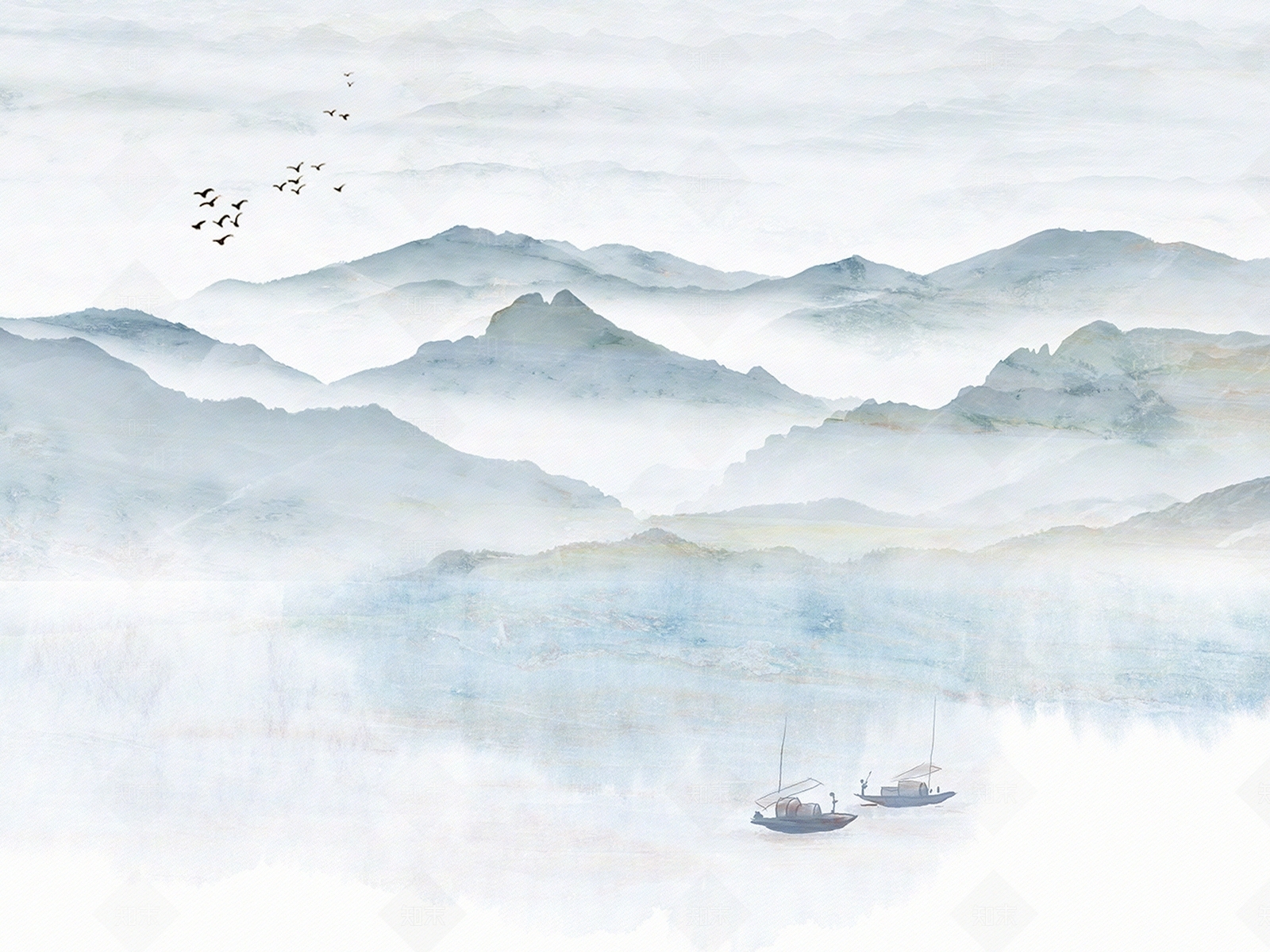 山水画高清贴图材质