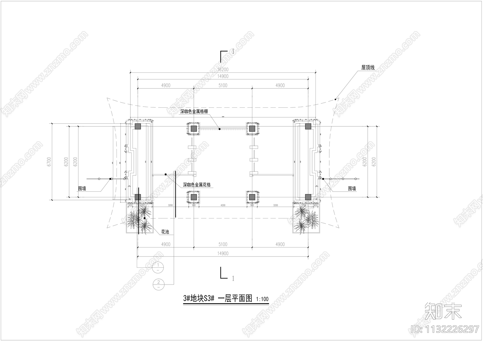 新中式小区大门节点cad施工图下载【ID:1132226297】