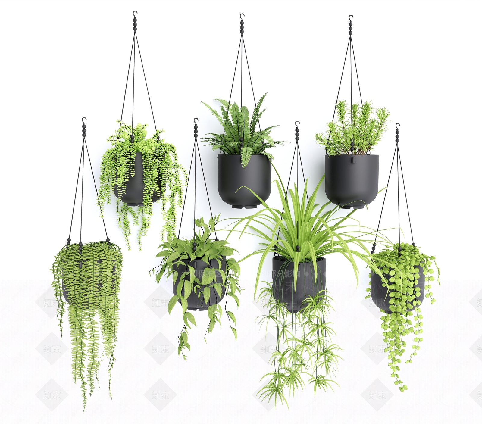 吊篮绿植SU模型下载【ID:1132226634】