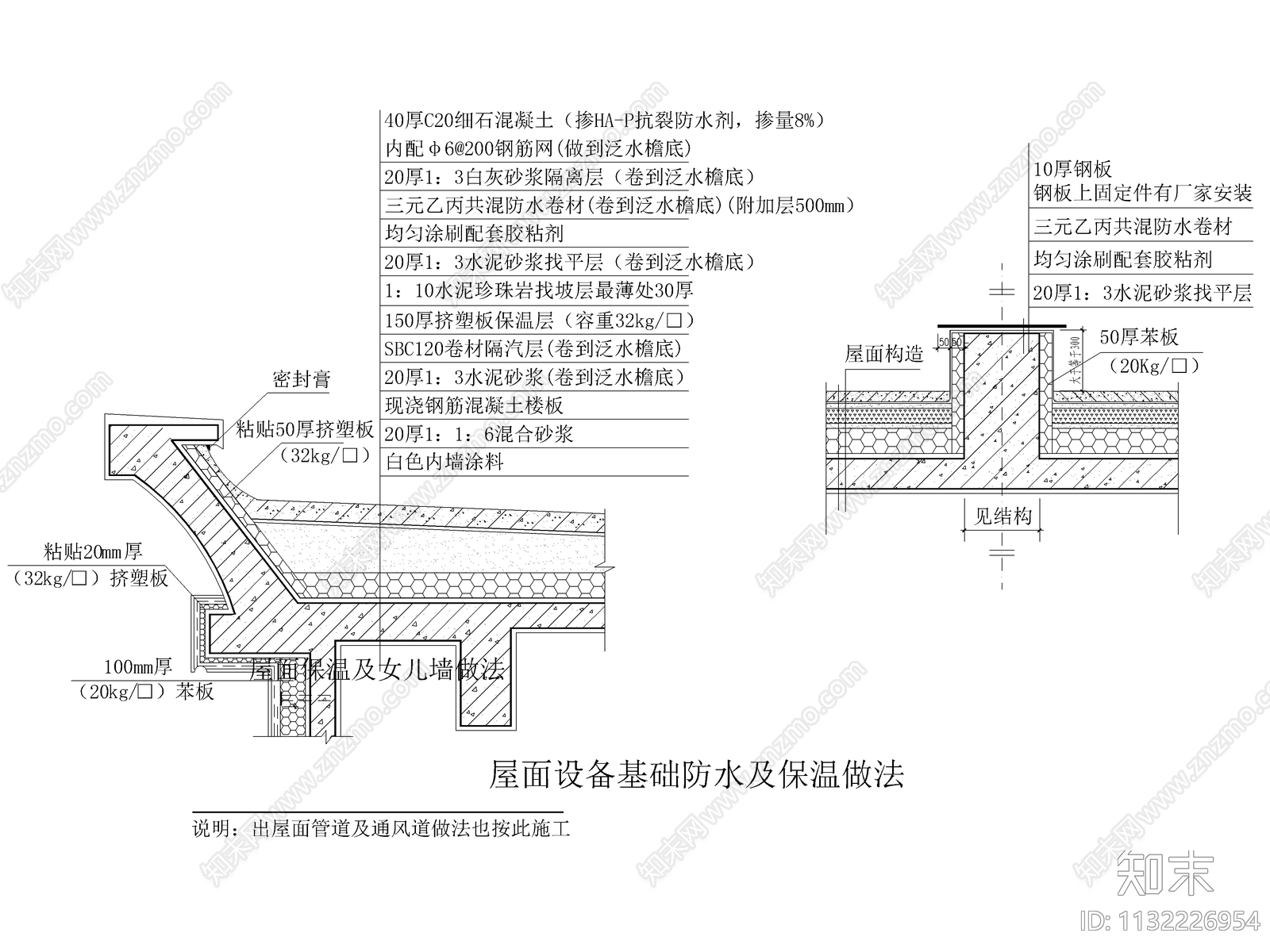 11套屋面建筑构造详图cad施工图下载【ID:1132226954】