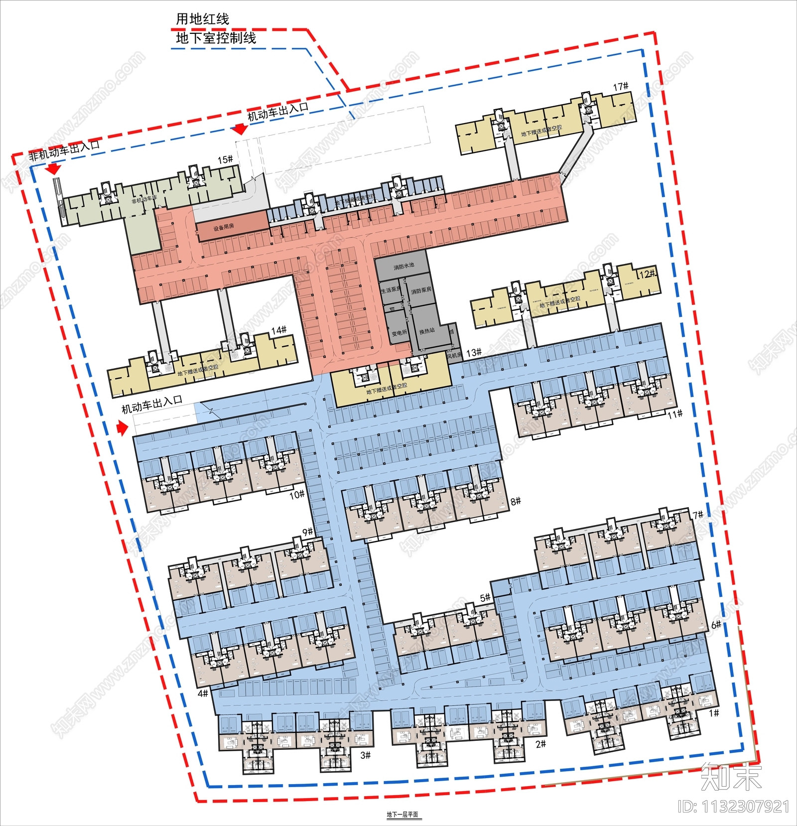 地下车库平面图施工图下载【ID:1132307921】
