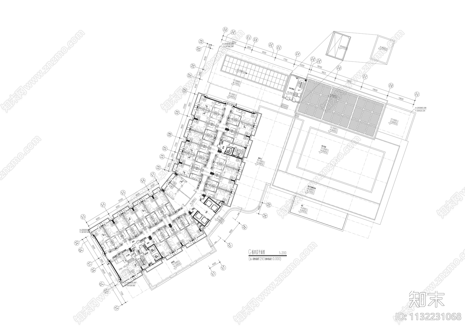 酒店客房层平面施工图下载【ID:1132231068】